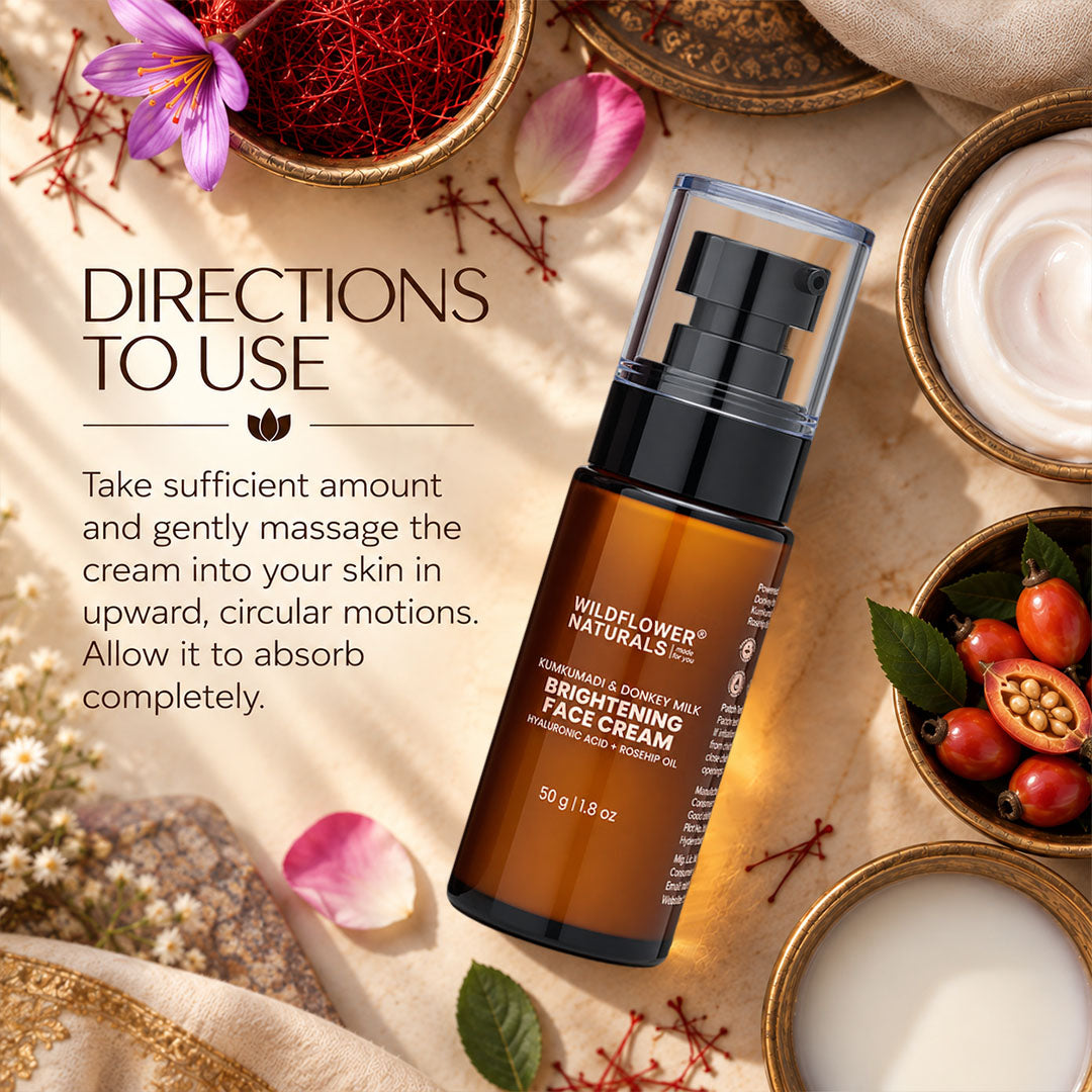 Kumkumadi & Donkey Milk Brightening Face Cream with Hyaluronic acid + Rosehip oil