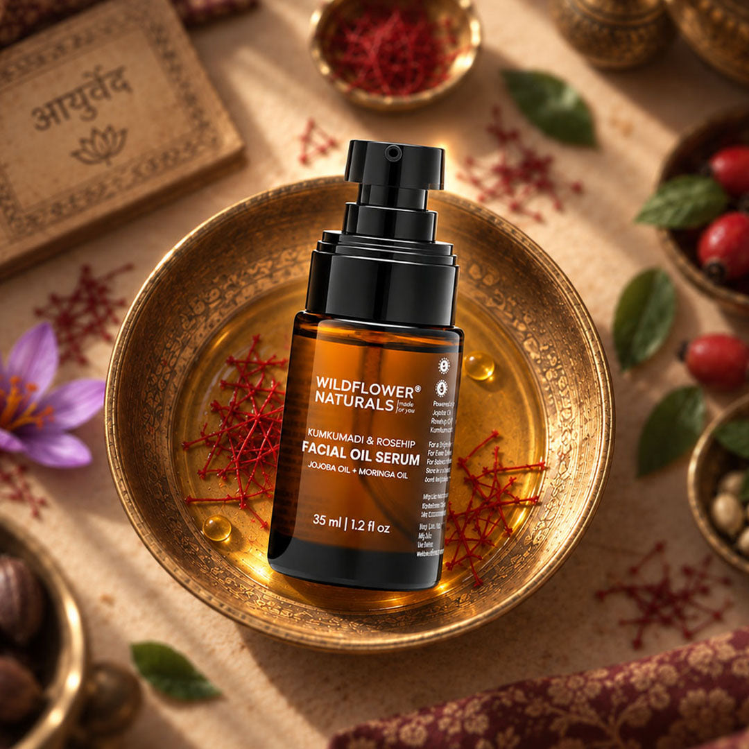 Kumkumadi & Rosehip Facial Oil Serum with Jojoba oil + Moringa oil