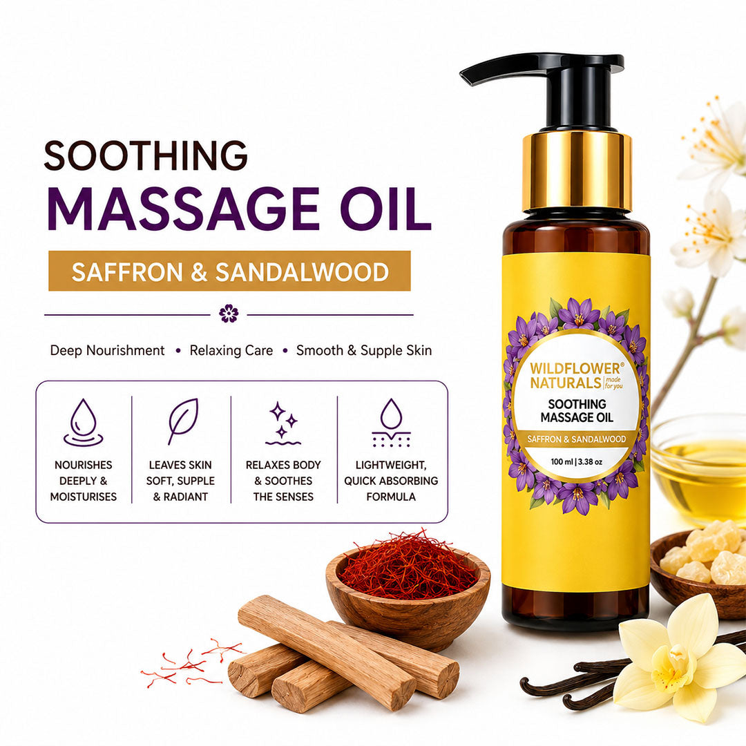 Soothing Massage Oil with Saffron and Sandalwood