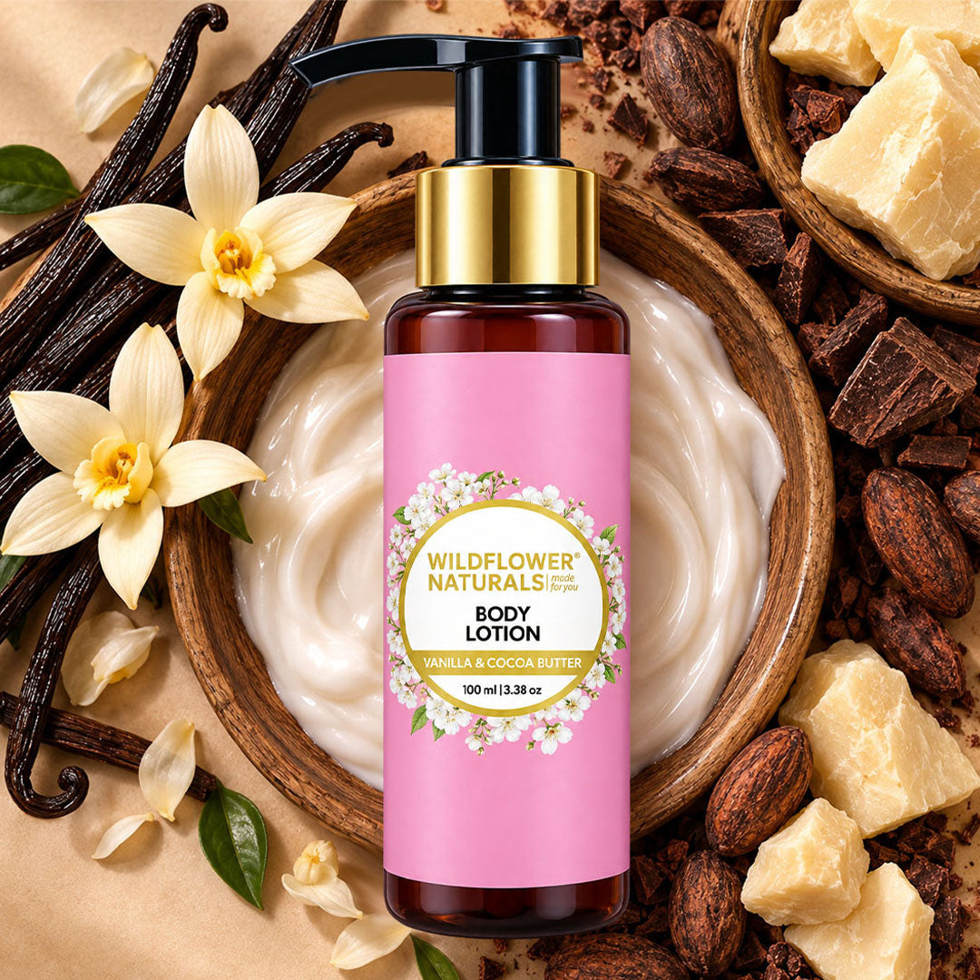 Body Lotion With Vanilla & Cocoa Butter - Wildflower Naturals