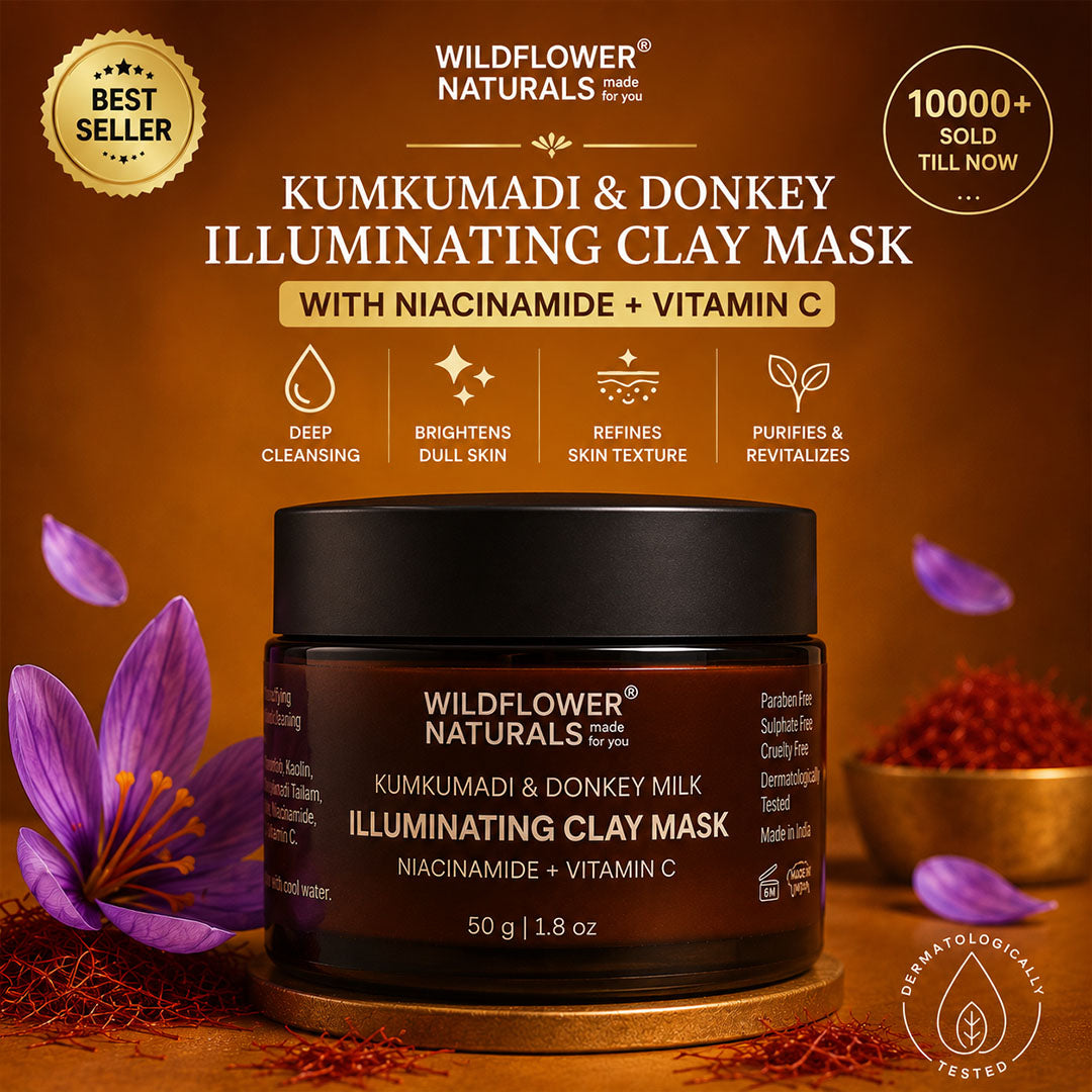 Kumkumadi & Donkey Illuminating Clay Mask with Niacinamide + Vitamin C