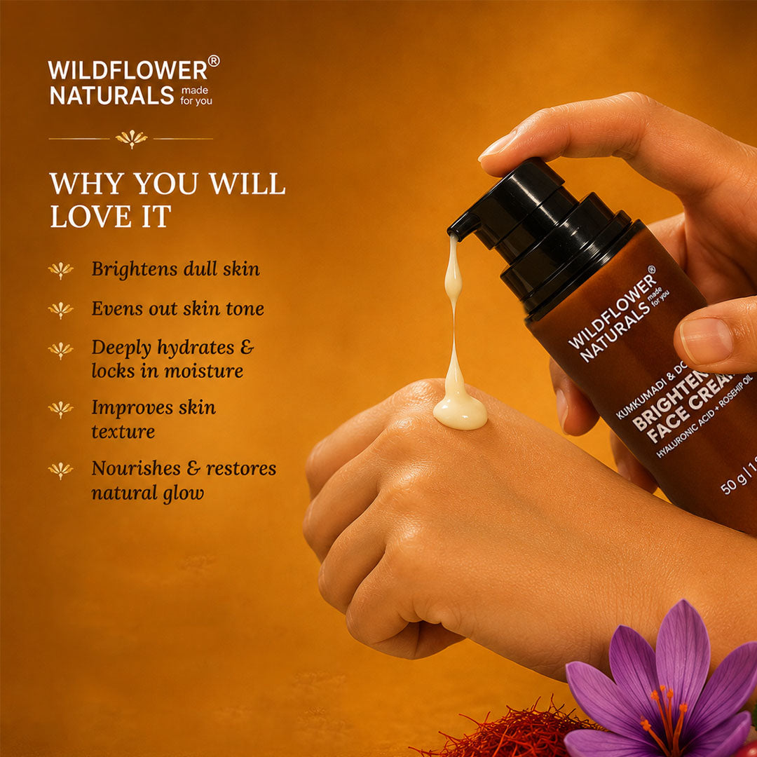 Kumkumadi & Donkey Milk Brightening Face Cream with Hyaluronic acid + Rosehip oil