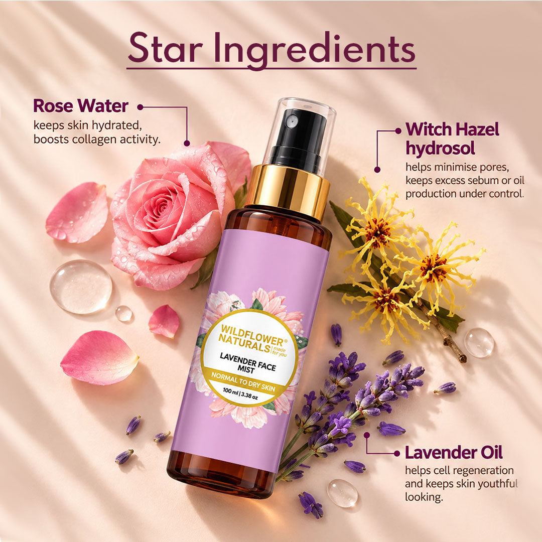 Lavender Face Mist Normal to Dry Skin - Wildflower Naturals