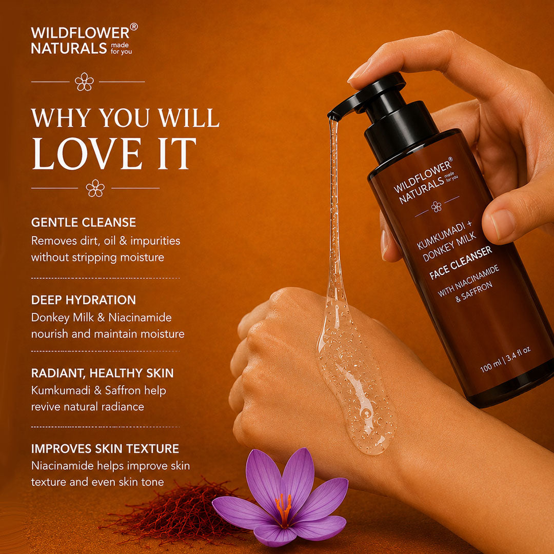 Kumkumadi + Donkey Milk Face Cleanser with Niacinamide & Saffron