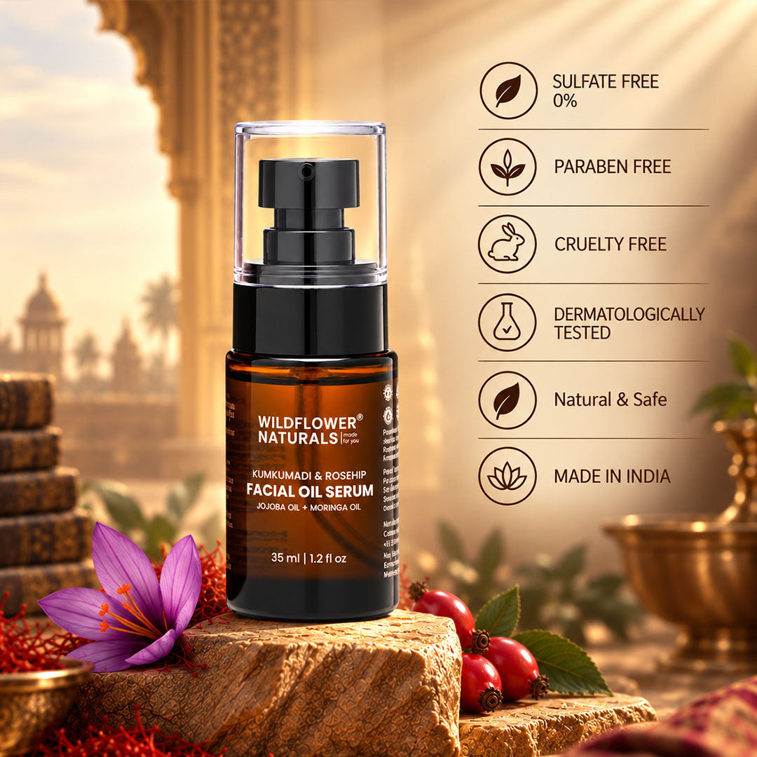 Kumkumadi & Rosehip Facial Oil Serum with Jojoba oil + Moringa oil