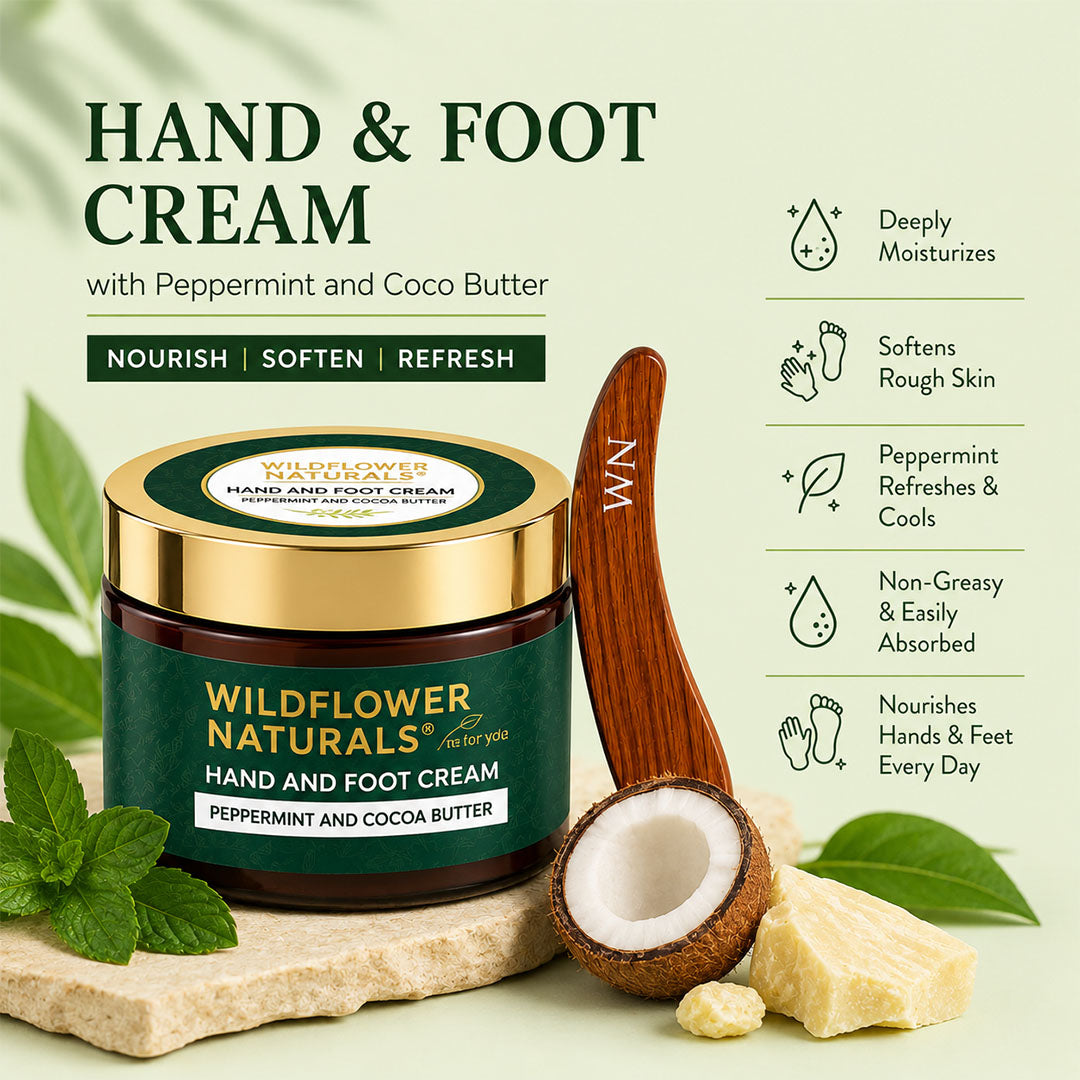 Hand and Foot Cream with Peppermint and Coco Butter - Wildflower Naturals