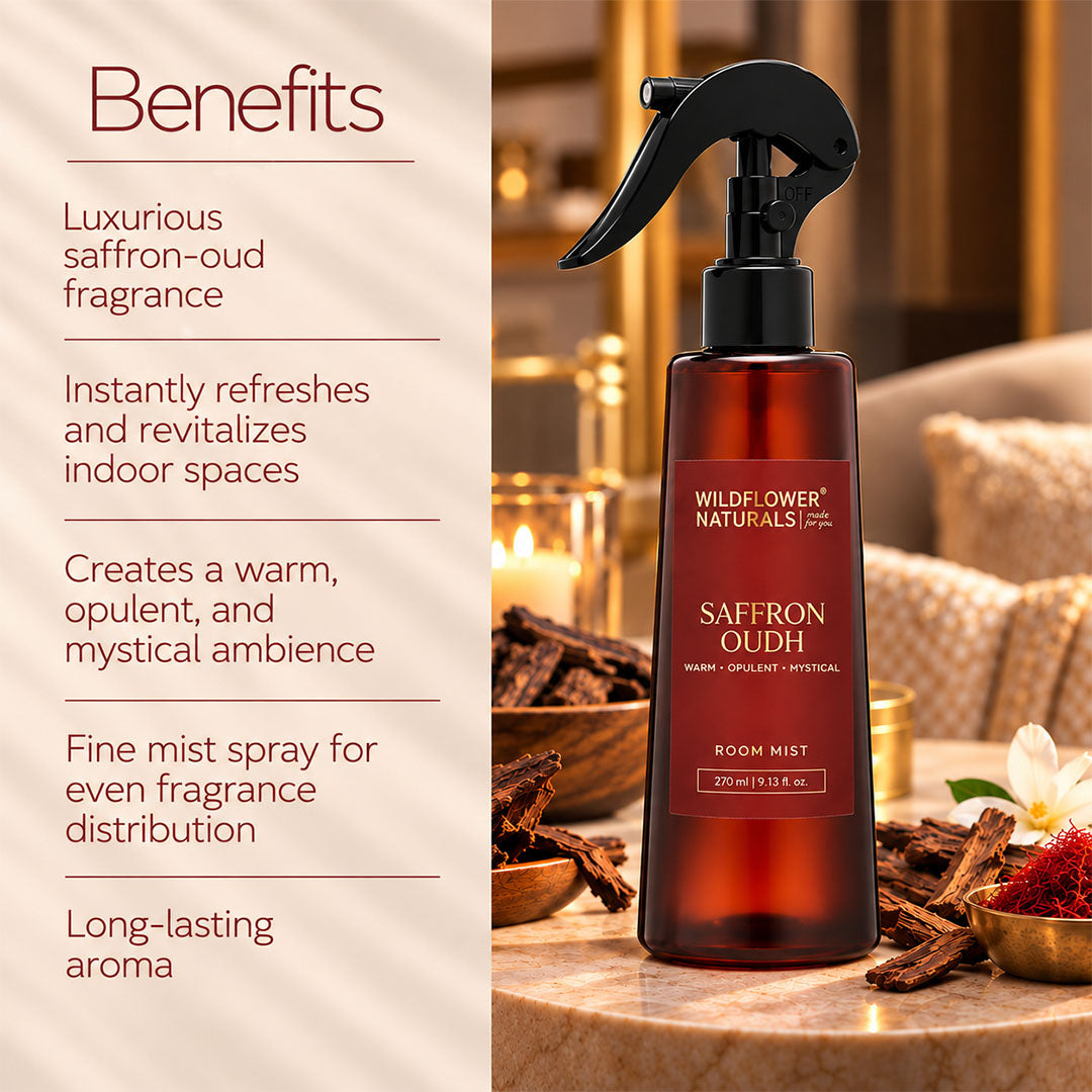Saffron Oudh Room Mist - Wildflower Naturals