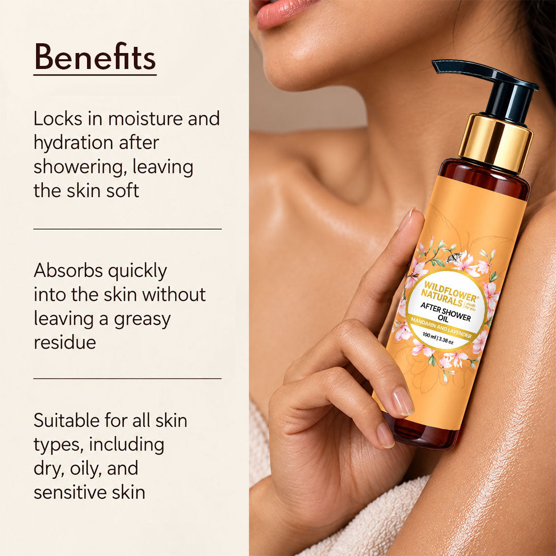 After Shower Oil with Lavender and Mandarin - Wildflower Naturals
