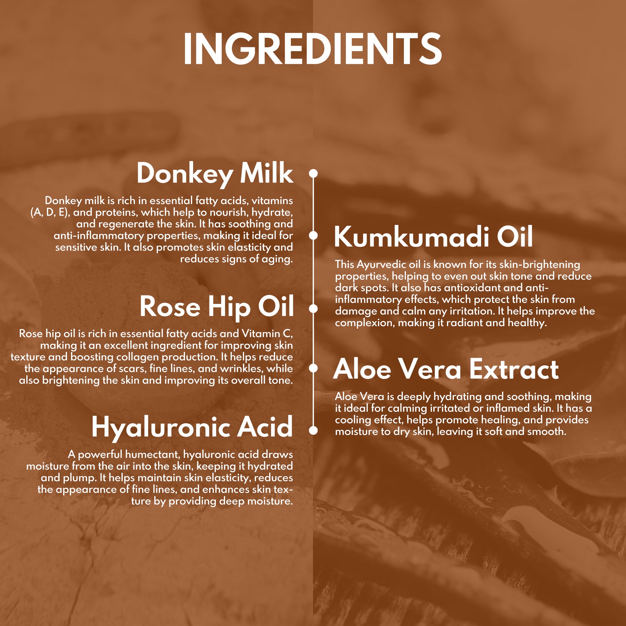 Kumkumadi & Donkey Milk Brightening Face Cream with Hyaluronic acid + Rosehip oil - Wildflower Naturals