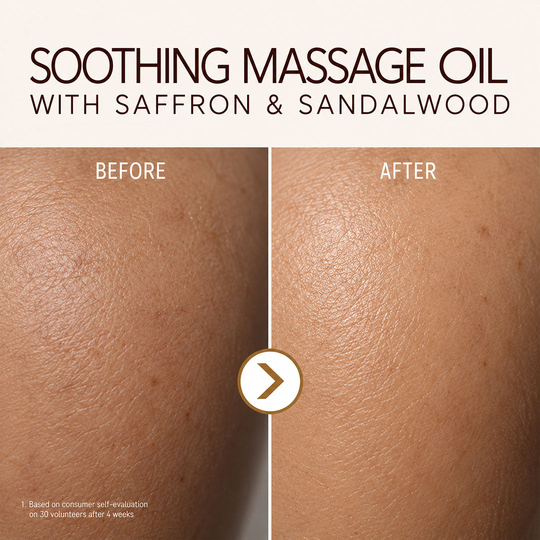 Soothing Massage Oil with Saffron and Sandalwood - Wildflower Naturals