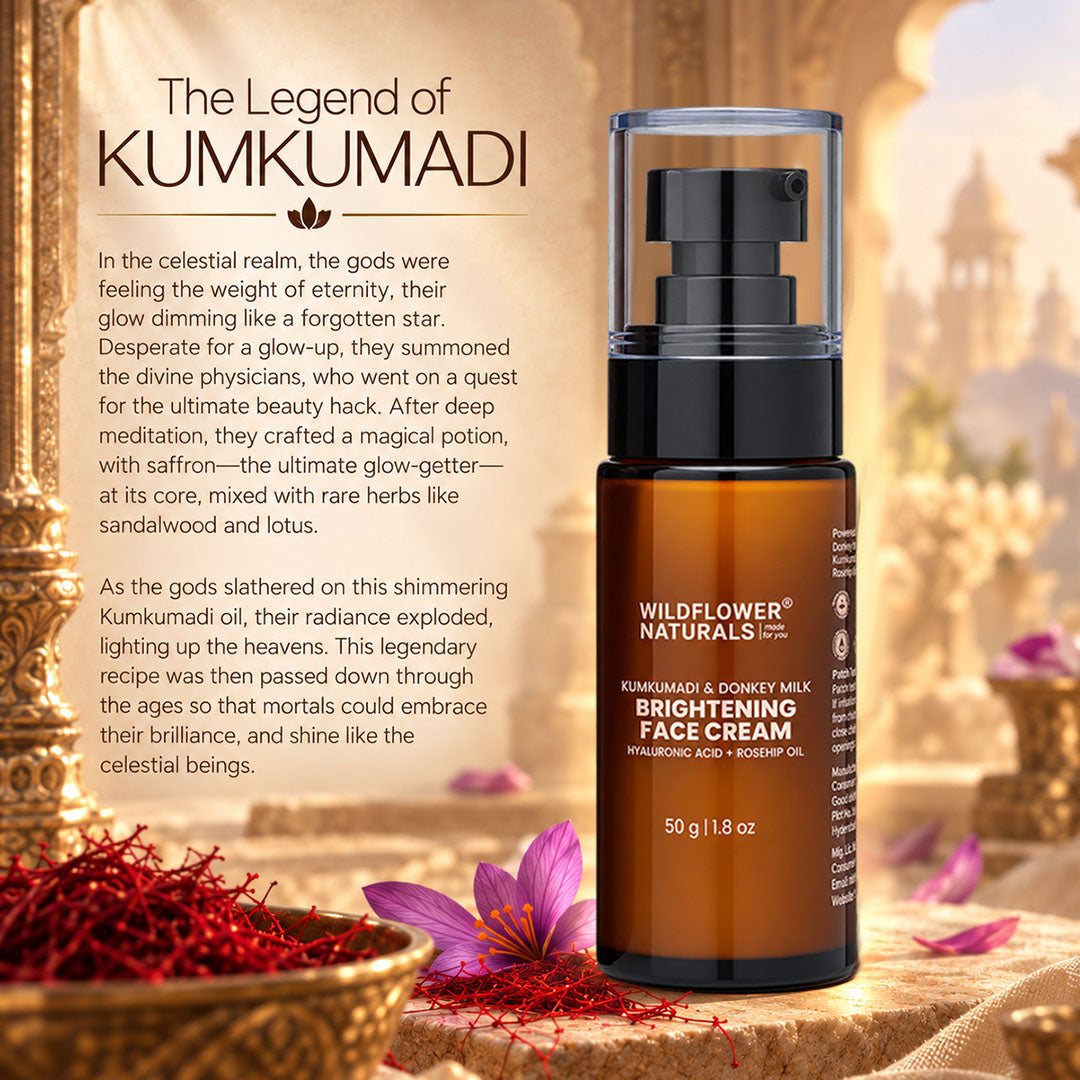 Kumkumadi & Donkey Milk Brightening Face Cream with Hyaluronic acid + Rosehip oil