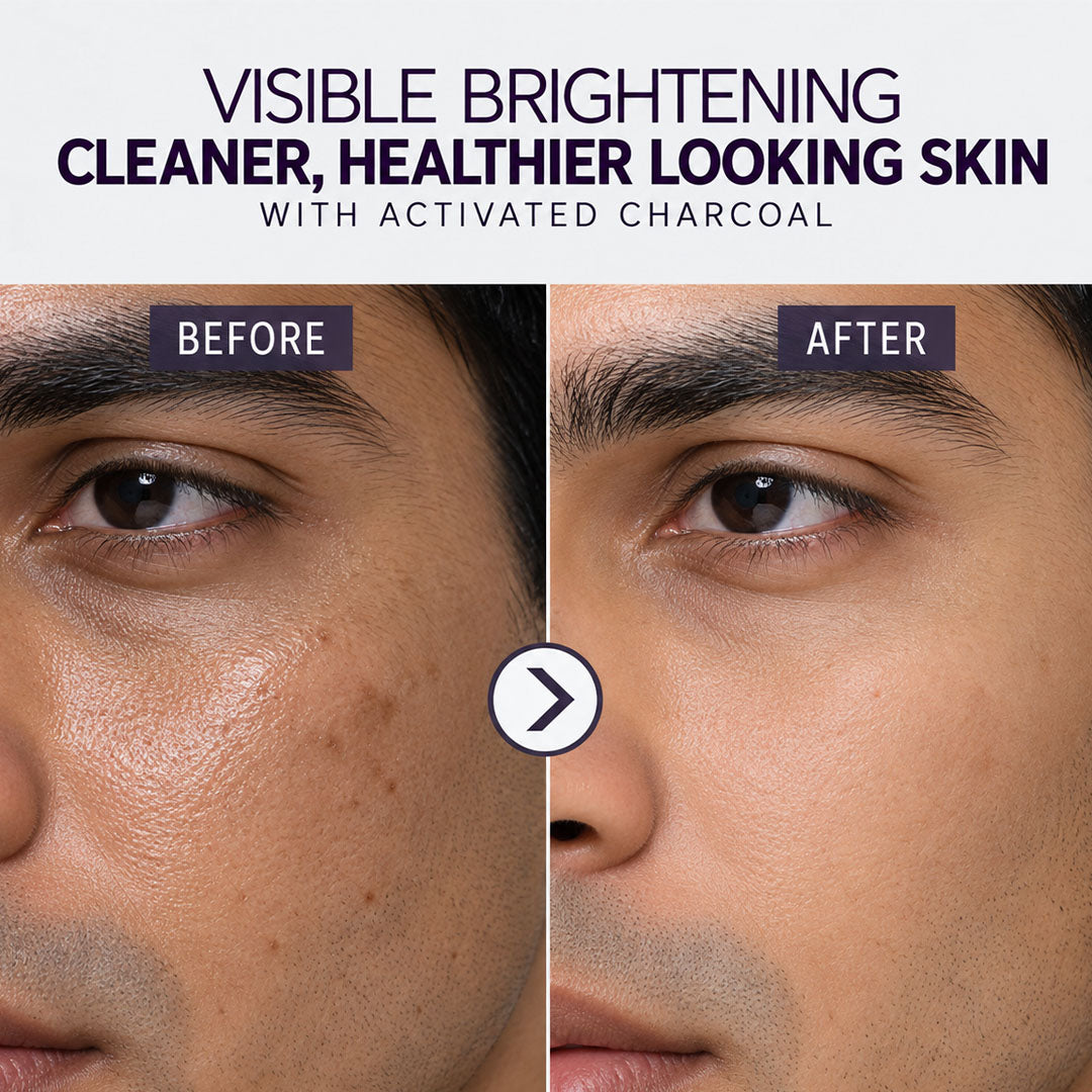 Brightening Face Wash for Men with Activated Charcoal - Wildflower Naturals
