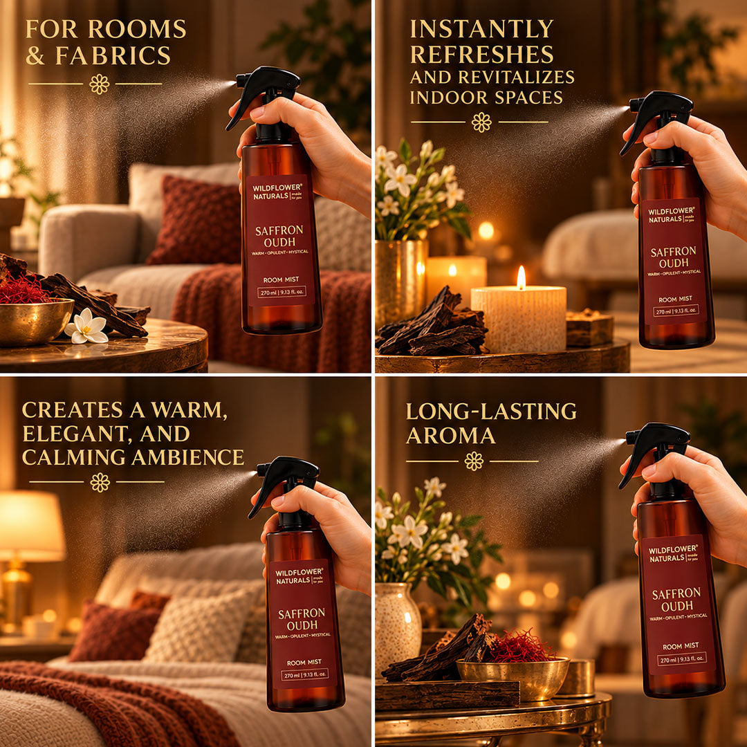Saffron Oudh Room Mist - Wildflower Naturals