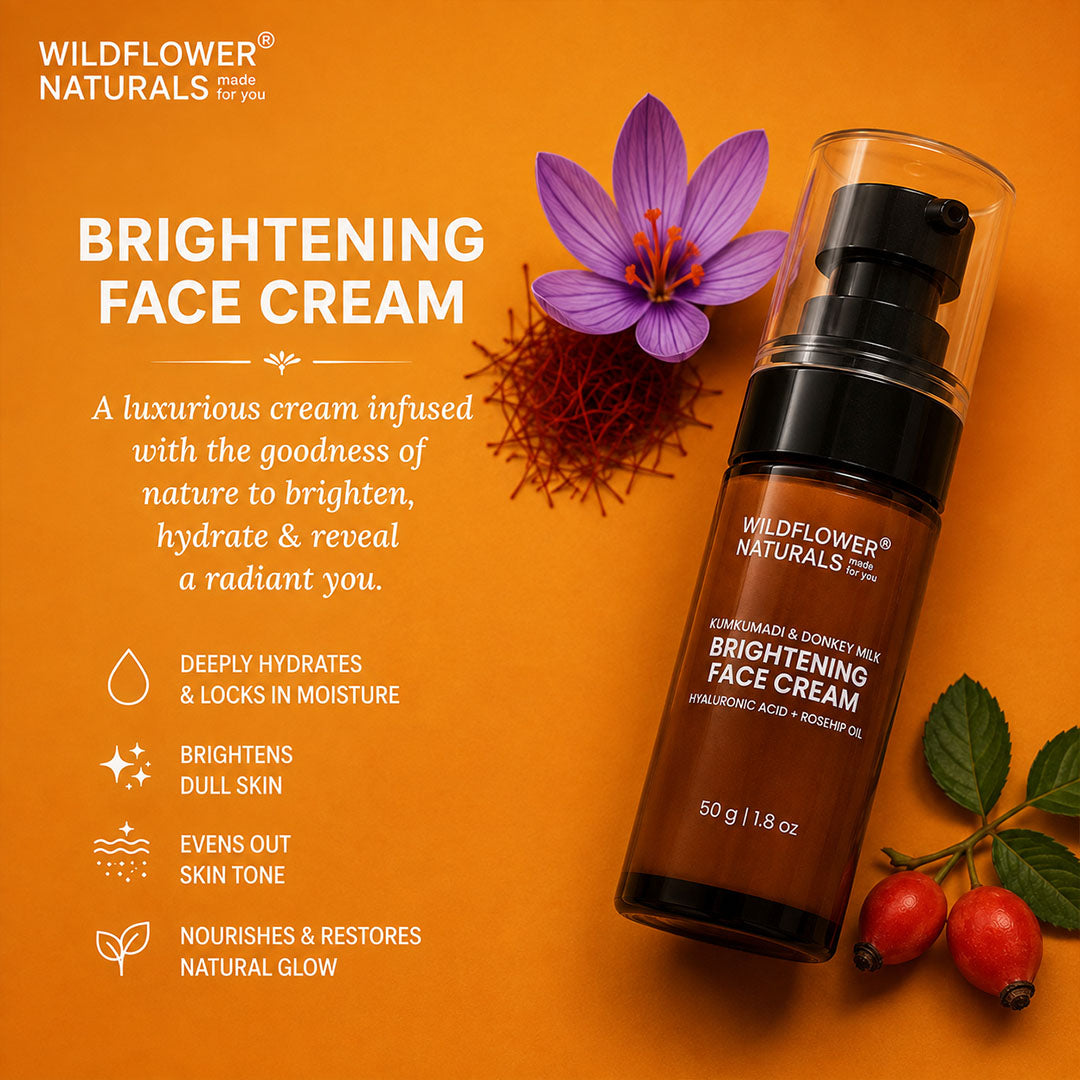 Kumkumadi & Donkey Milk Brightening Face Cream with Hyaluronic acid + Rosehip oil