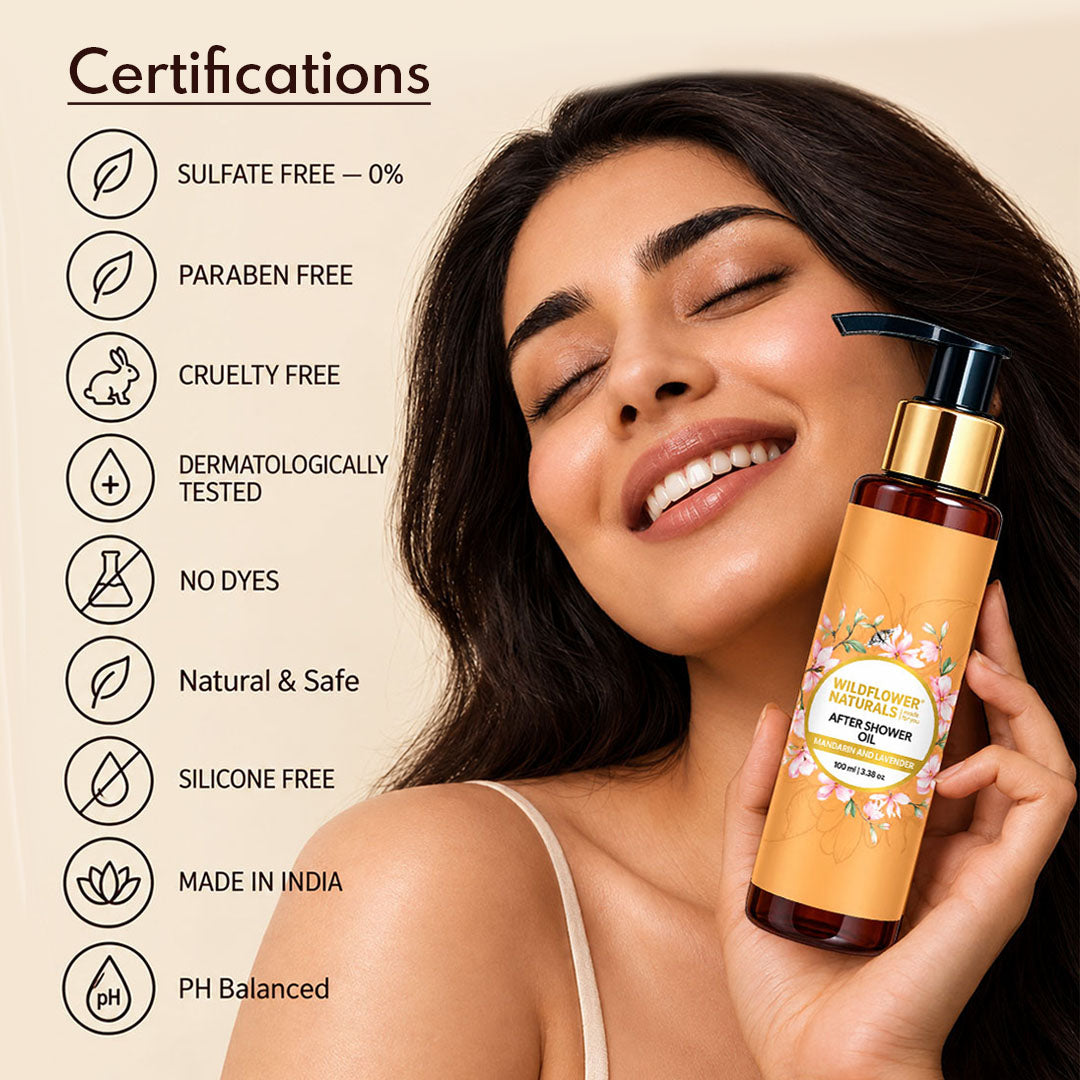 After Shower Oil with Lavender and Mandarin - Wildflower Naturals