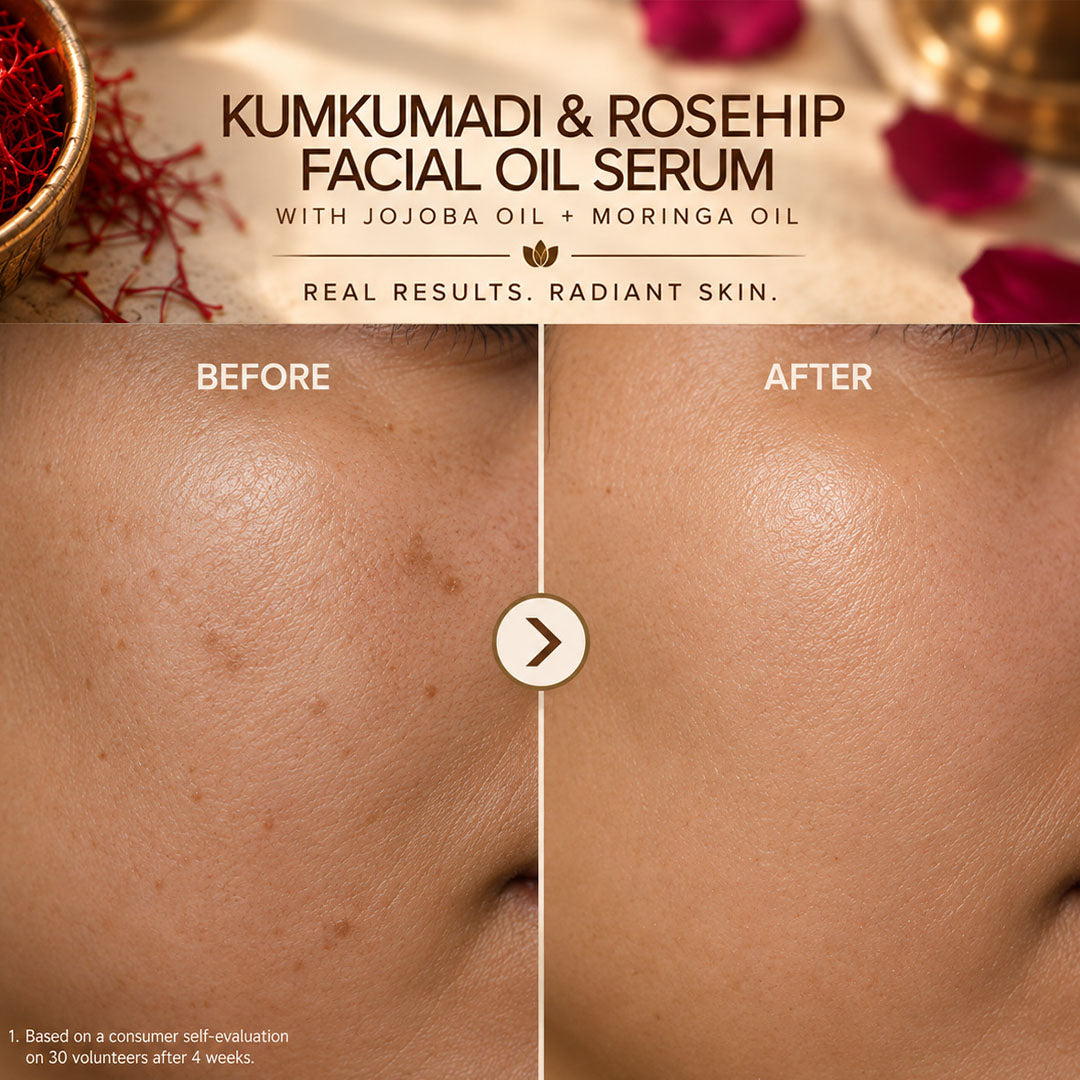 Kumkumadi & Rosehip Facial Oil Serum with Jojoba oil + Moringa oil