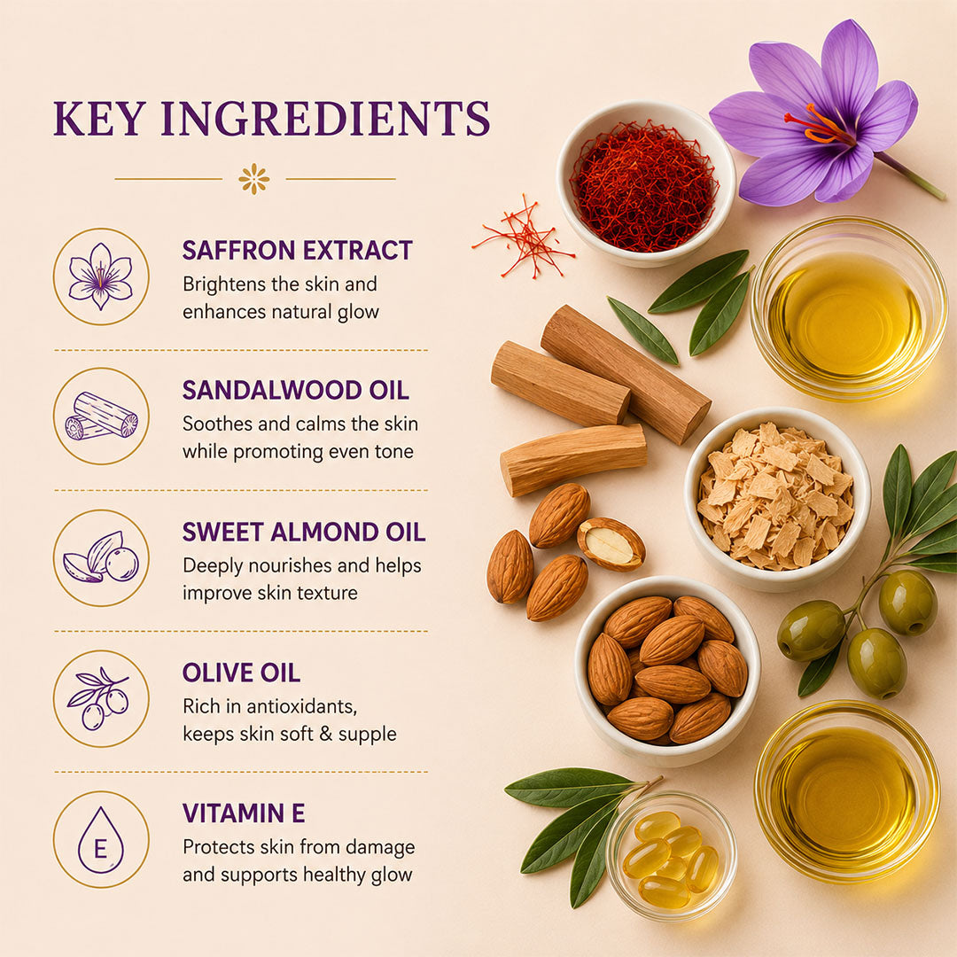 Soothing Massage Oil with Saffron and Sandalwood