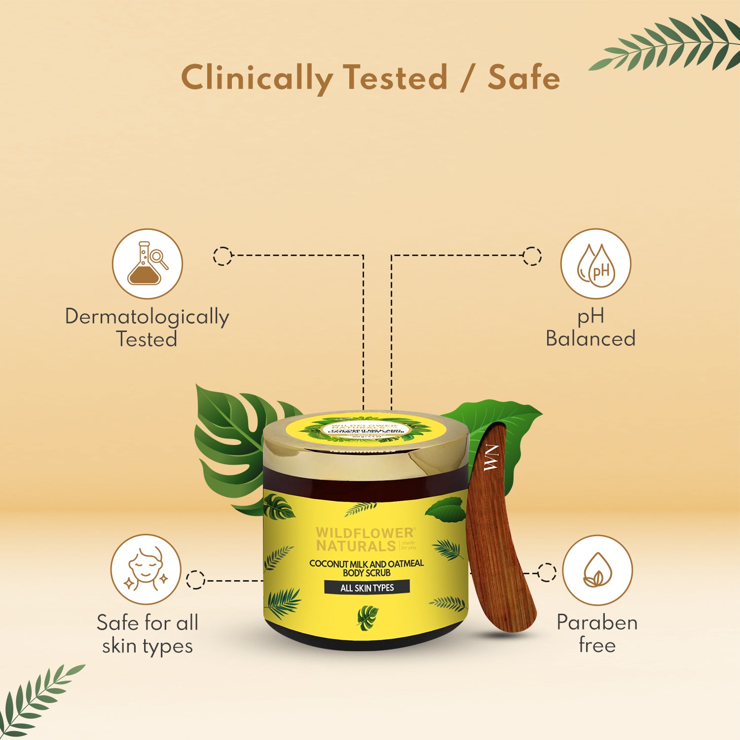 Coconut Milk and Oatmeal Body Scrub Normal to Dry Skin - Wildflower Naturals