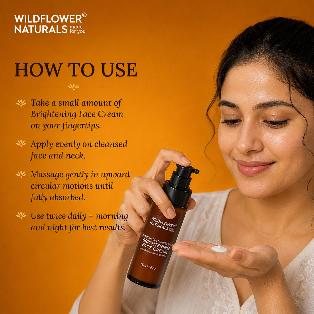 Kumkumadi & Donkey Milk Brightening Face Cream with Hyaluronic acid + Rosehip oil