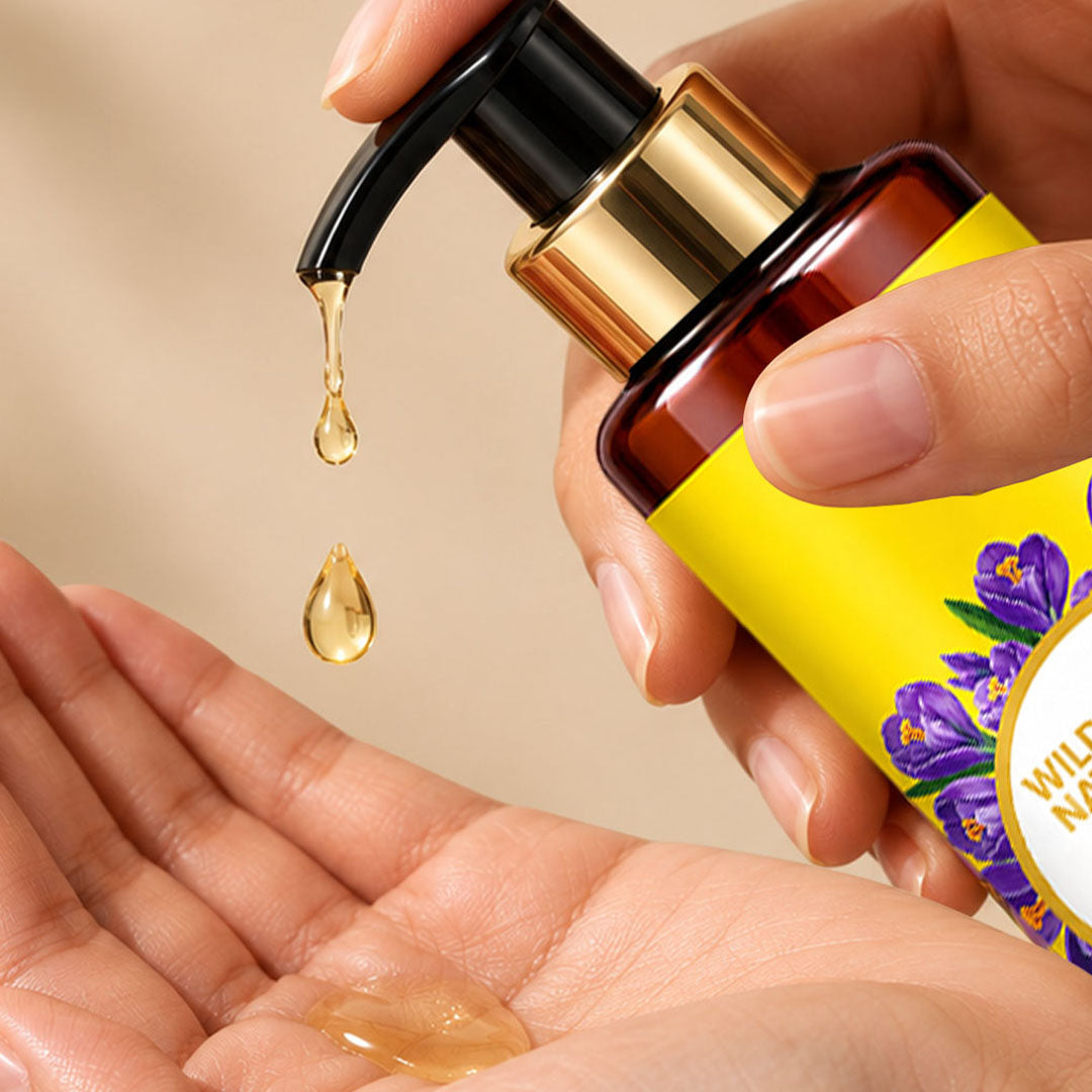 Soothing Massage Oil with Saffron and Sandalwood - Wildflower Naturals