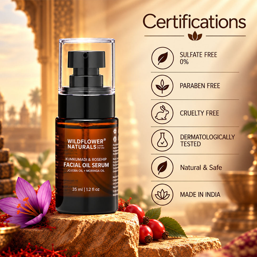 Kumkumadi & Rosehip Facial Oil Serum with Jojoba oil + Moringa oil
