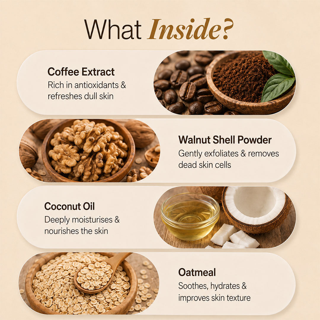 Coffee Walnut Body Scrub Normal to Oily Skin - Wildflower Naturals