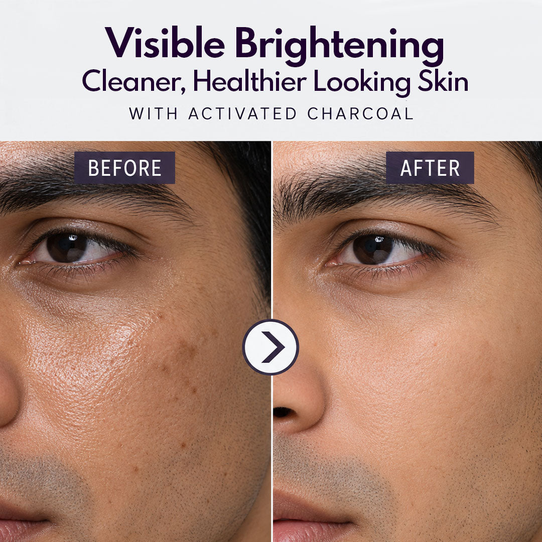 Brightening Face Wash for Men with Activated Charcoal - Wildflower Naturals