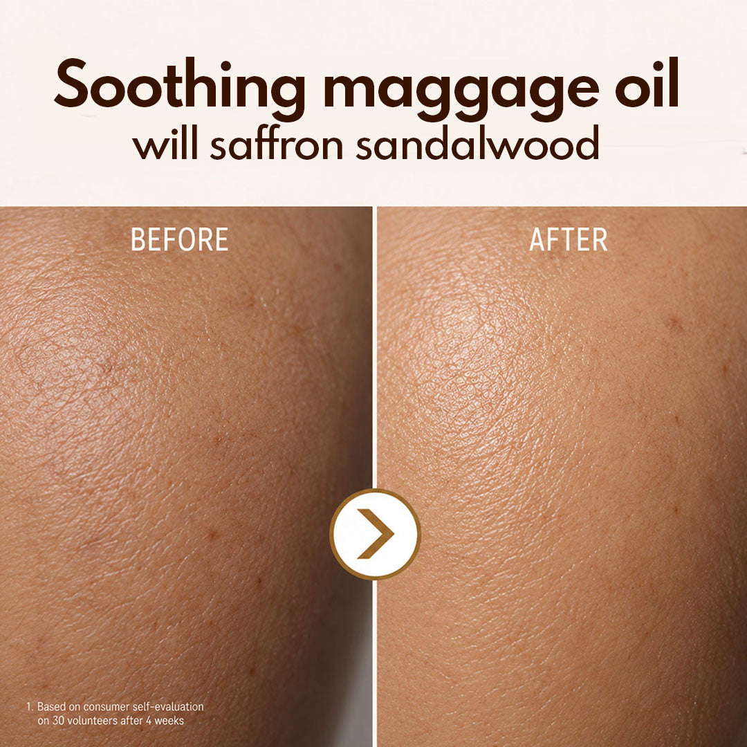 Soothing Massage Oil with Saffron and Sandalwood - Wildflower Naturals