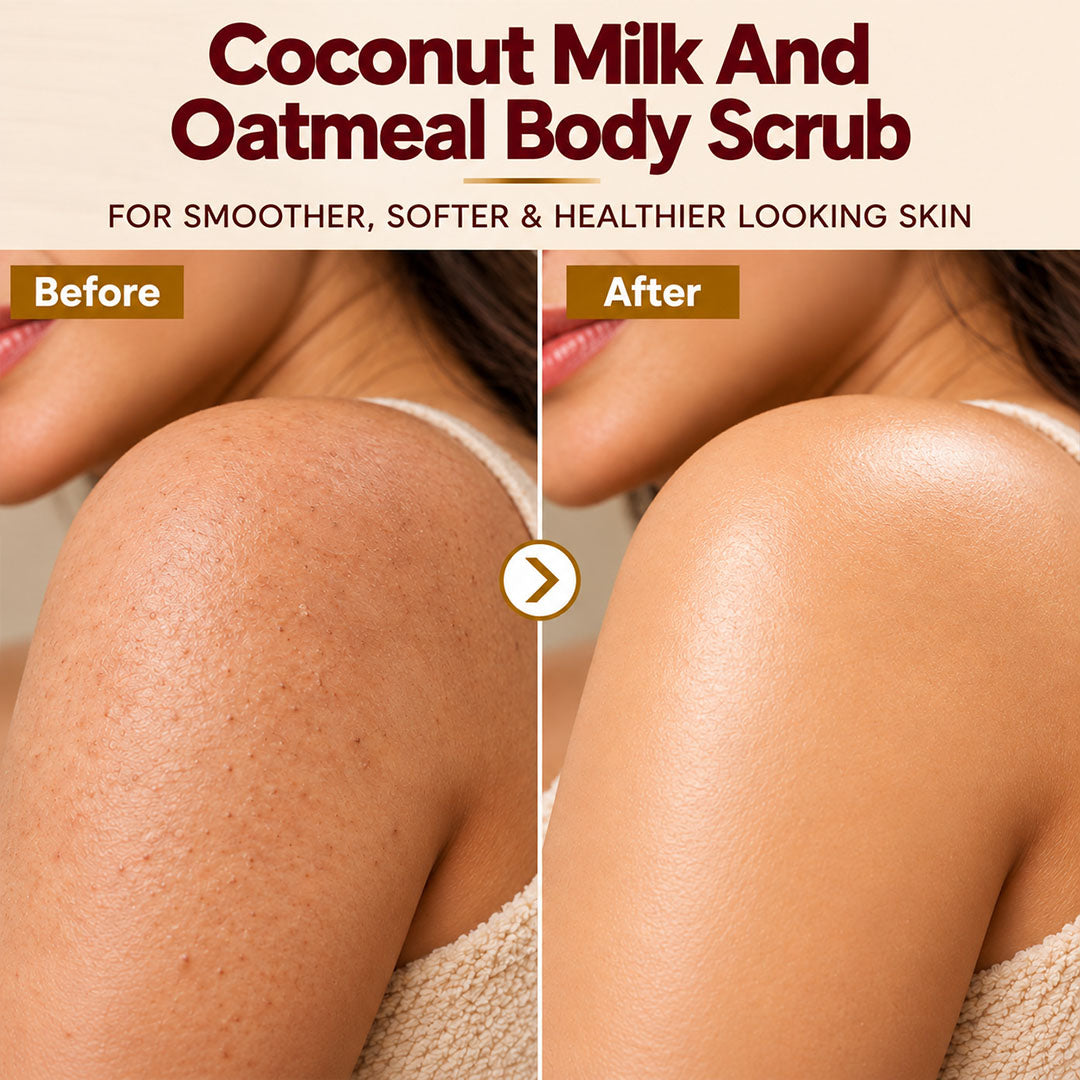 Coconut Milk and Oatmeal Body Scrub Normal to Dry Skin - Wildflower Naturals