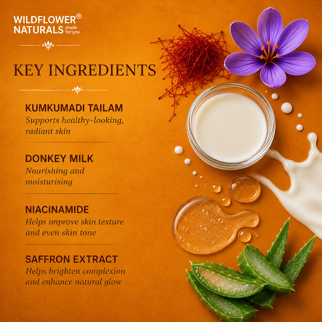 Kumkumadi + Donkey Milk Face Cleanser with Niacinamide & Saffron