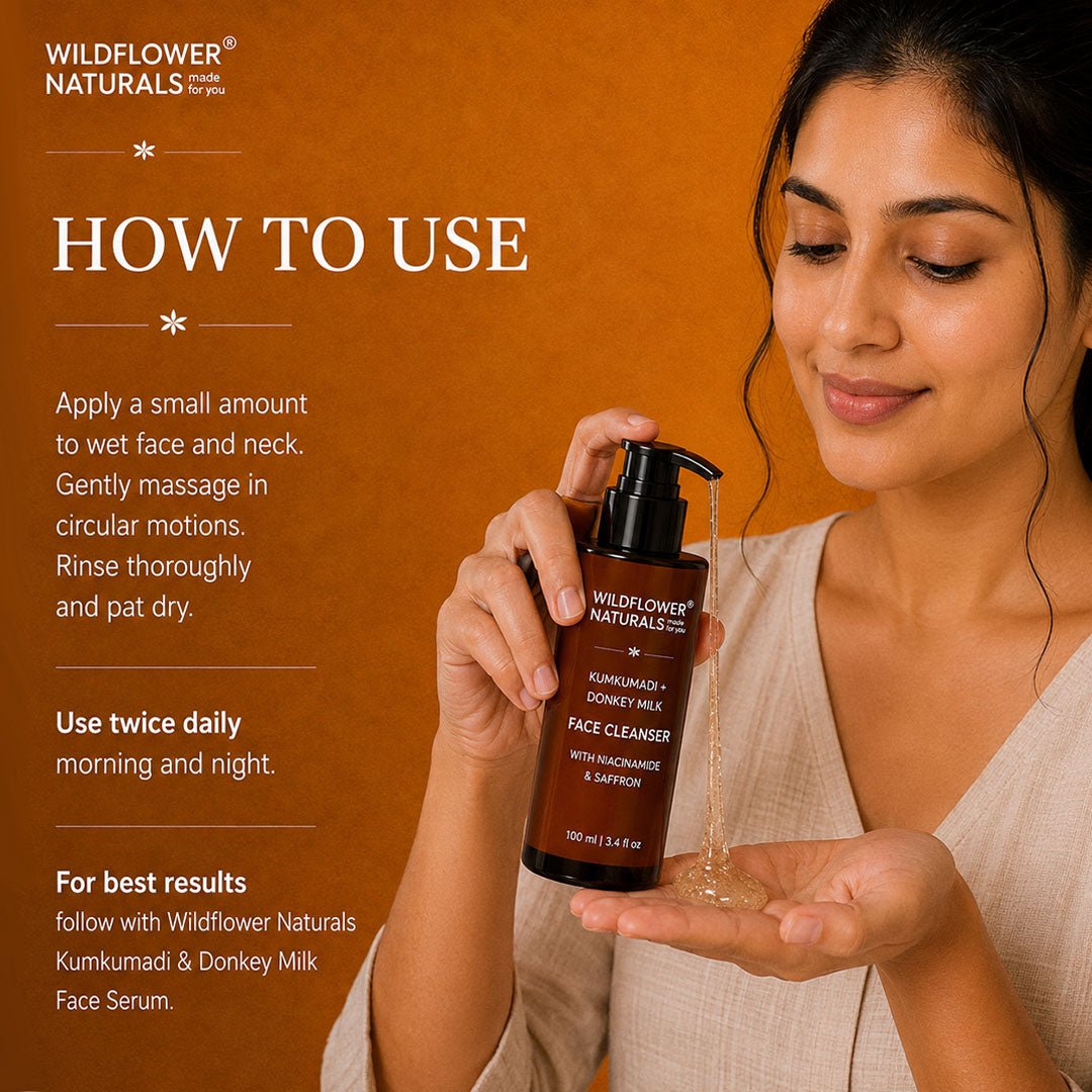 Kumkumadi + Donkey Milk Face Cleanser with Niacinamide & Saffron