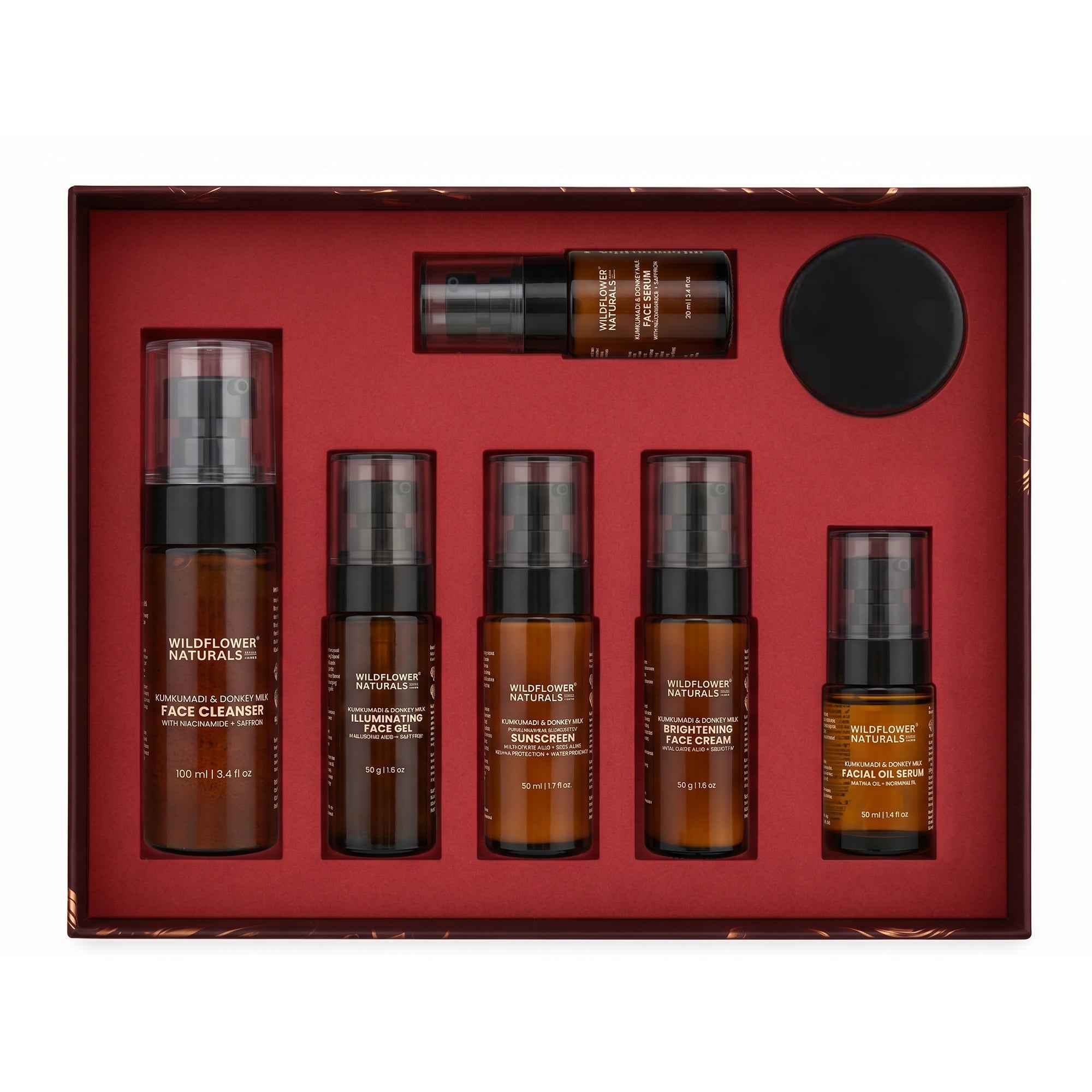 Majestic Glow Ritual with Kumkumadi and Donkey Milk - complete 7 step ultimate glow routine - Wildflower Naturals