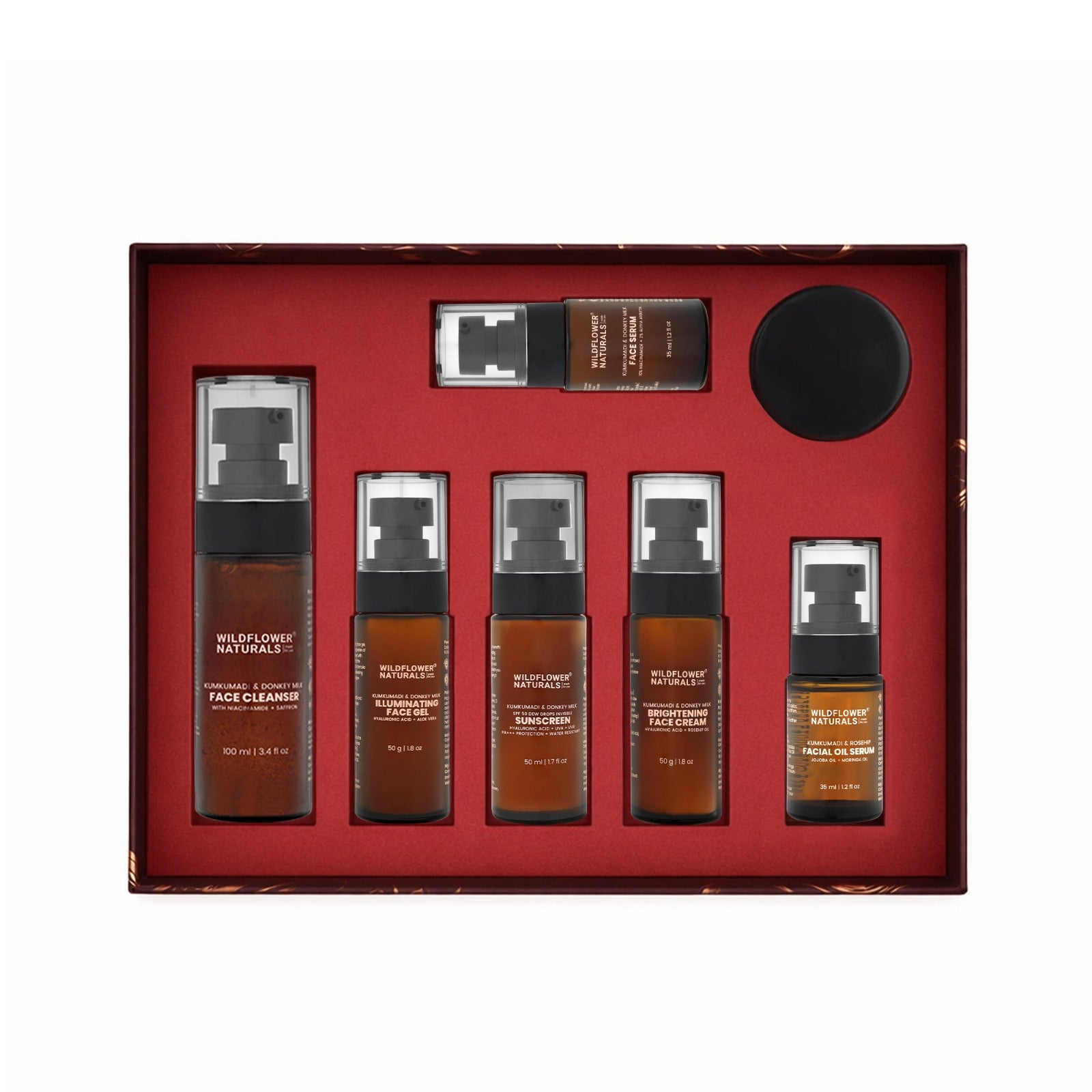 Majestic Glow Ritual with Kumkumadi and Donkey Milk - complete 7 step ultimate glow routine - Wildflower Naturals