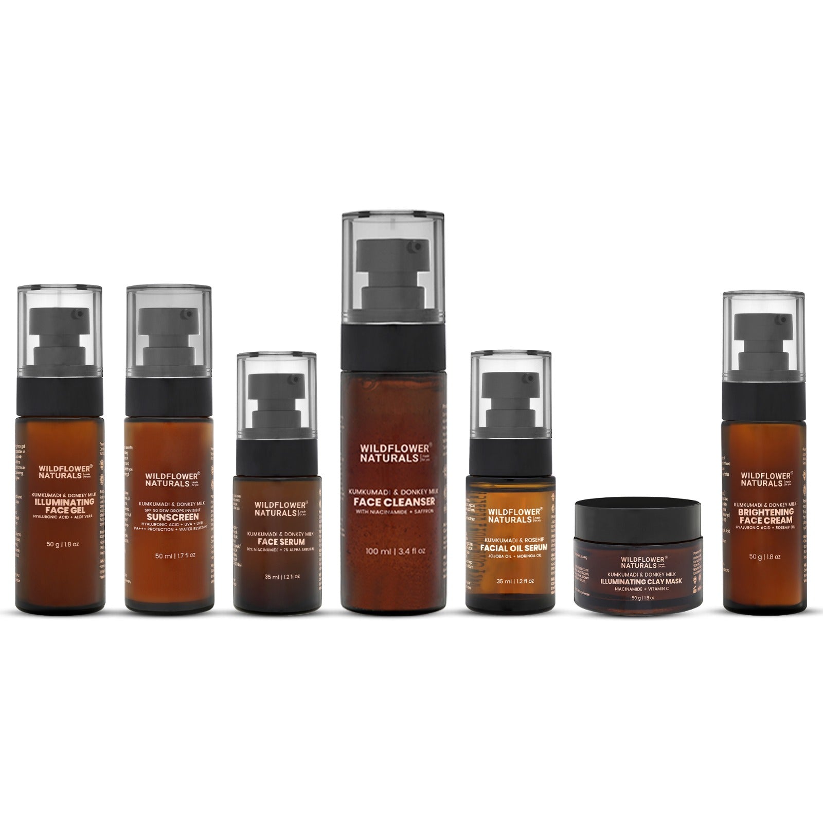 Majestic Glow Ritual with Kumkumadi and Donkey Milk - complete 7 step ultimate glow routine - Wildflower Naturals