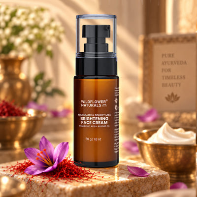 Kumkumadi & Donkey Milk Brightening Face Cream with Hyaluronic acid + Rosehip oil