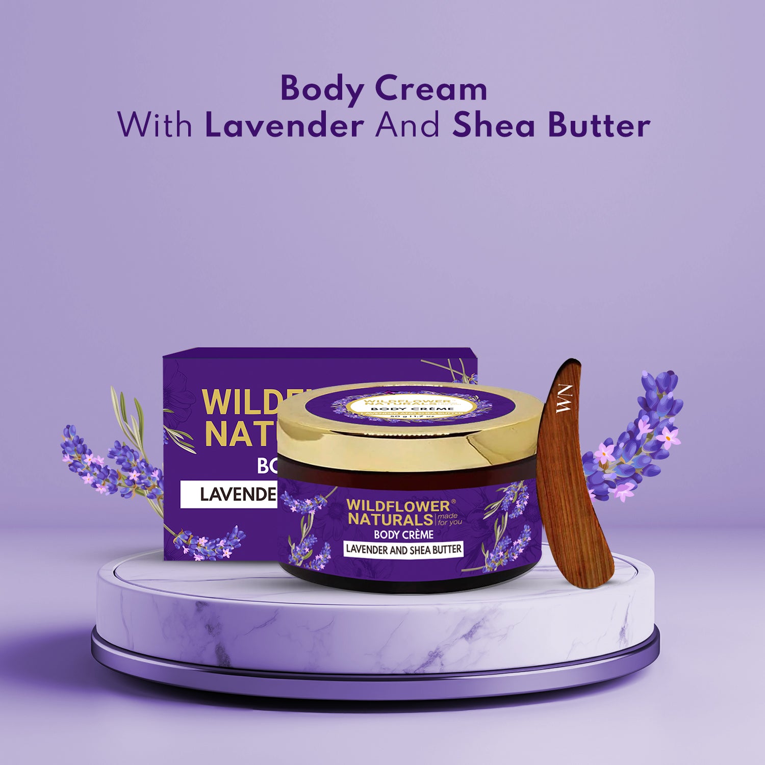 Body Cream with Lavender and Shea Butter - Wildflower Naturals