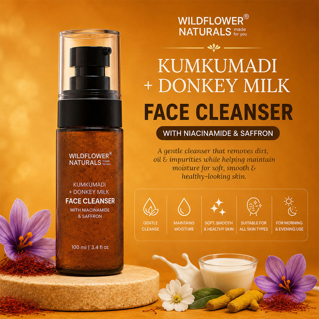 Kumkumadi + Donkey Milk Face Cleanser with Niacinamide & Saffron