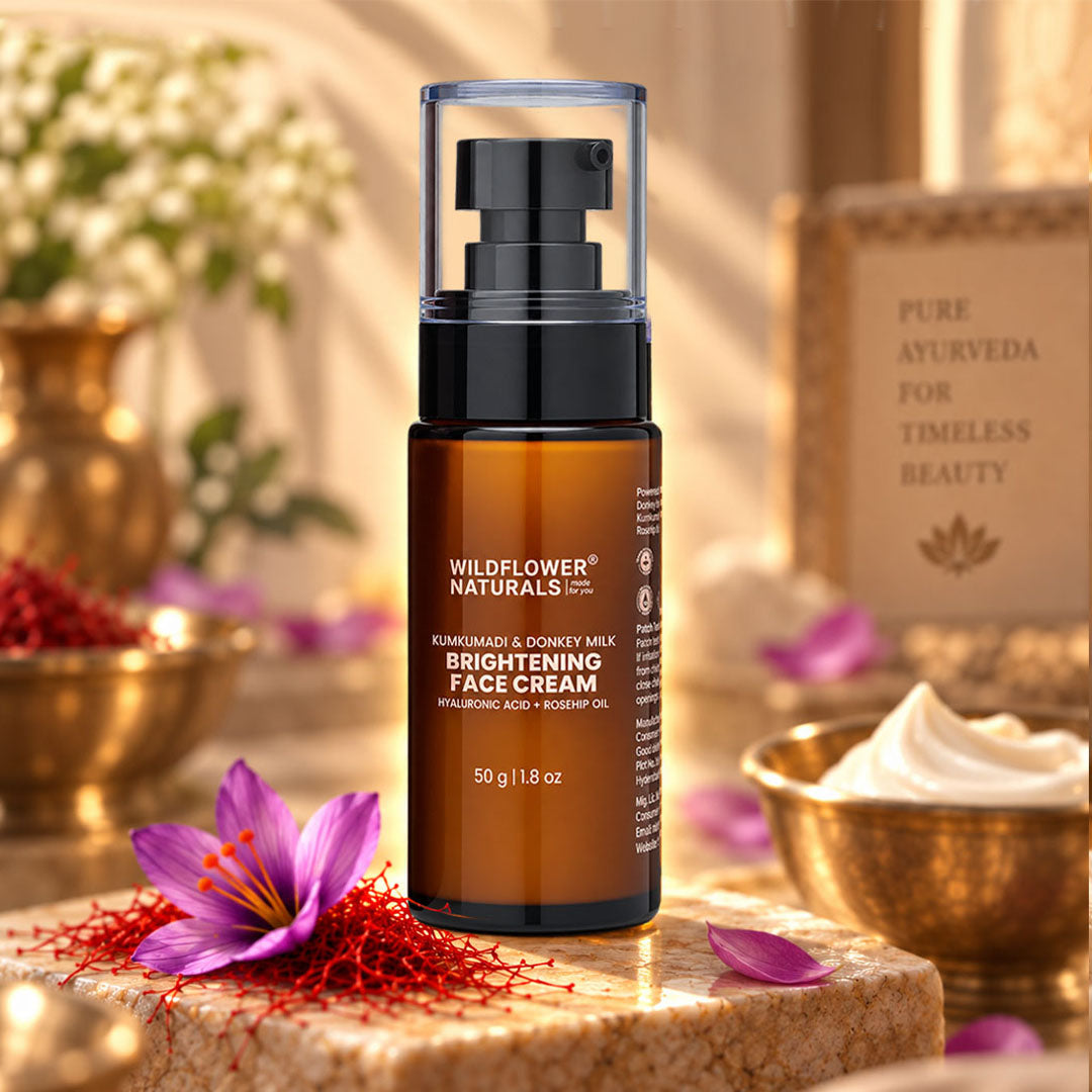 Kumkumadi & Donkey Milk Brightening Face Cream with Hyaluronic acid + Rosehip oil