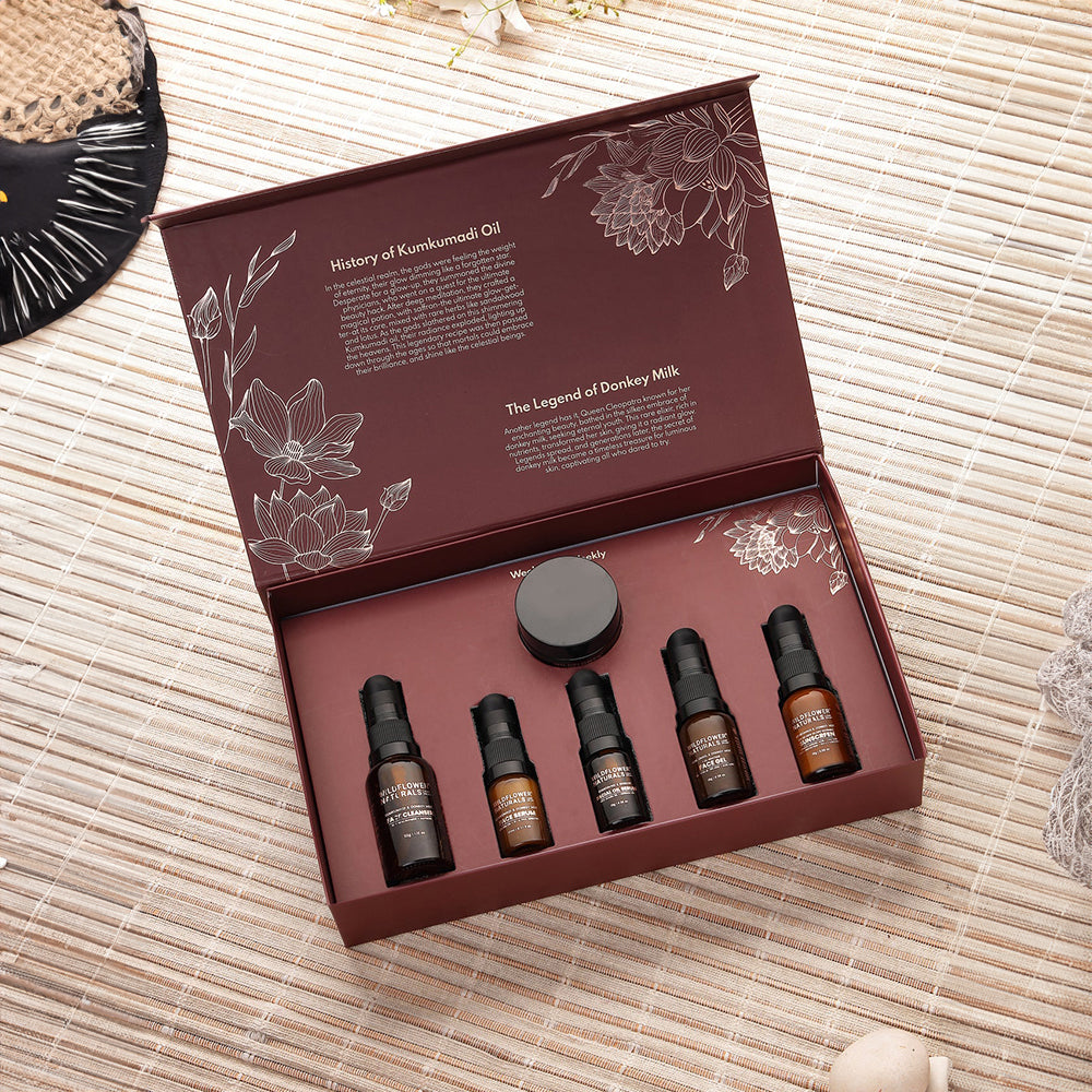 Compact Glow Ritual with Kumkumadi and Donkey Milk - Complete 6 Step Ultimate Glow Routine