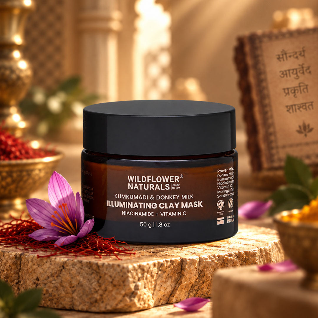 Kumkumadi & Donkey Illuminating Clay Mask with Niacinamide + Vitamin C