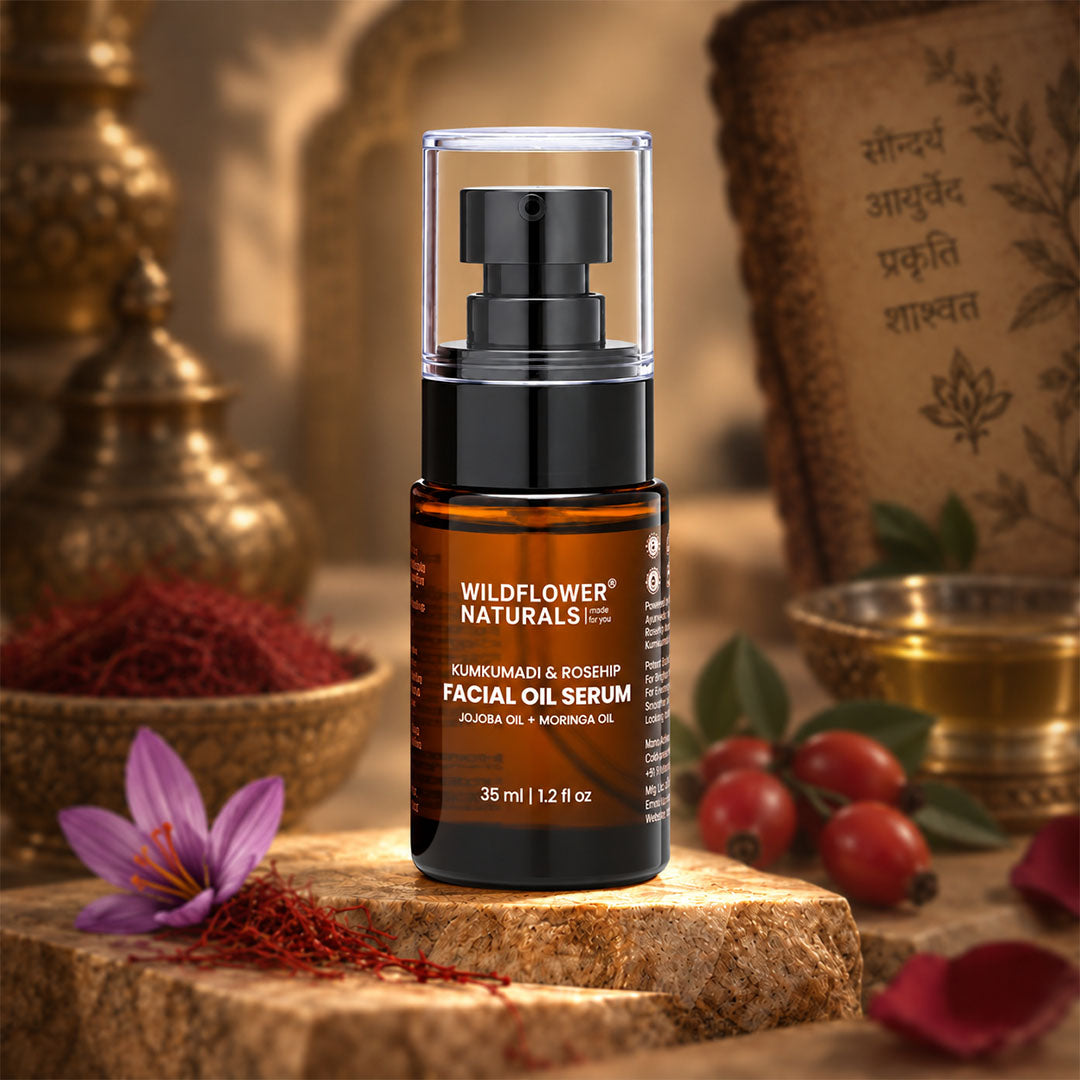 Kumkumadi &  Rosehip Facial Oil Serum with Jojoba oil + Moringa oil