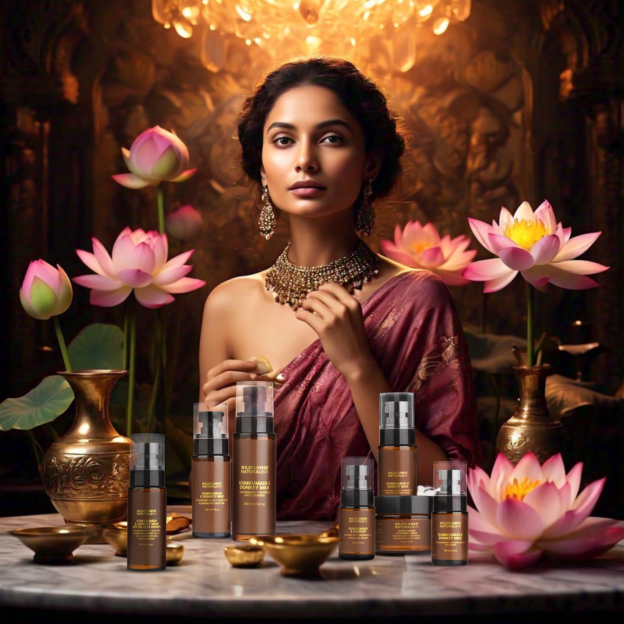 Majestic Glow Ritual with Kumkumadi and Donkey Milk - complete 7 step ultimate glow routine
