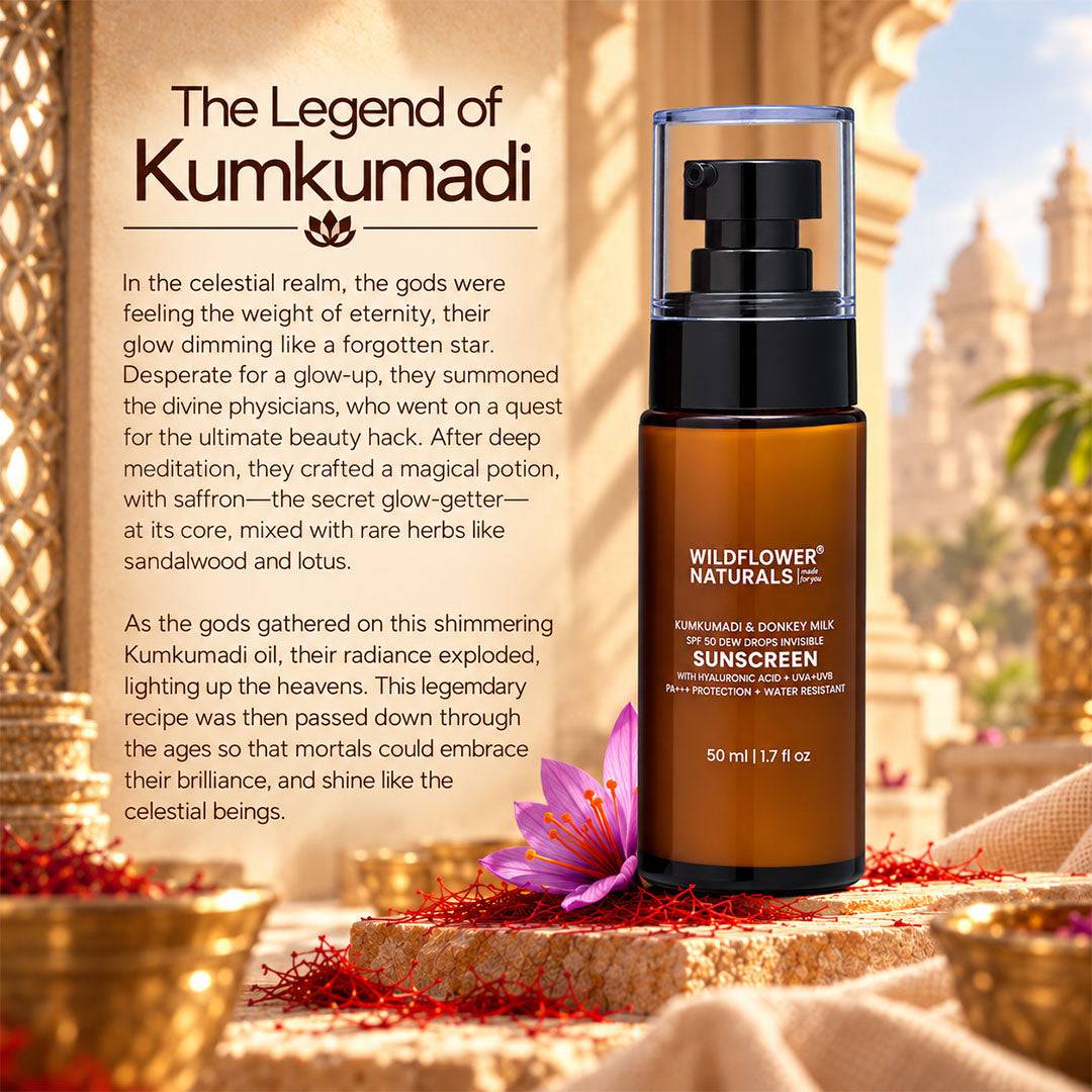 Kumkumadi & Donkey Milk SPF 50 Dew Drops Invisible Sunscreen with Hyaluronic acid + UVA + UVB +  PA+++ Protection + Water Resistant