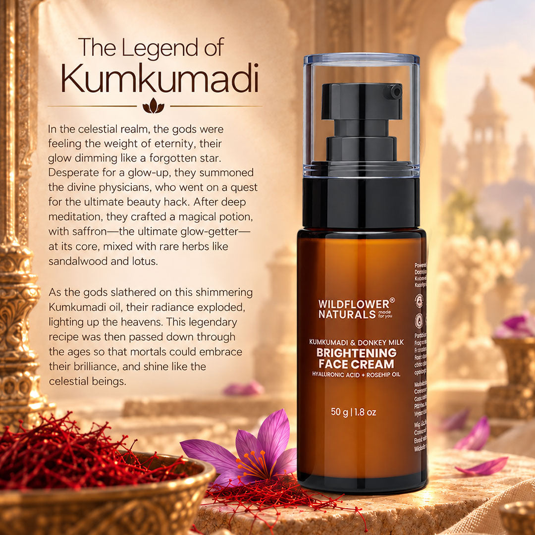 Kumkumadi & Donkey Milk Brightening Face Cream with Hyaluronic acid + Rosehip oil