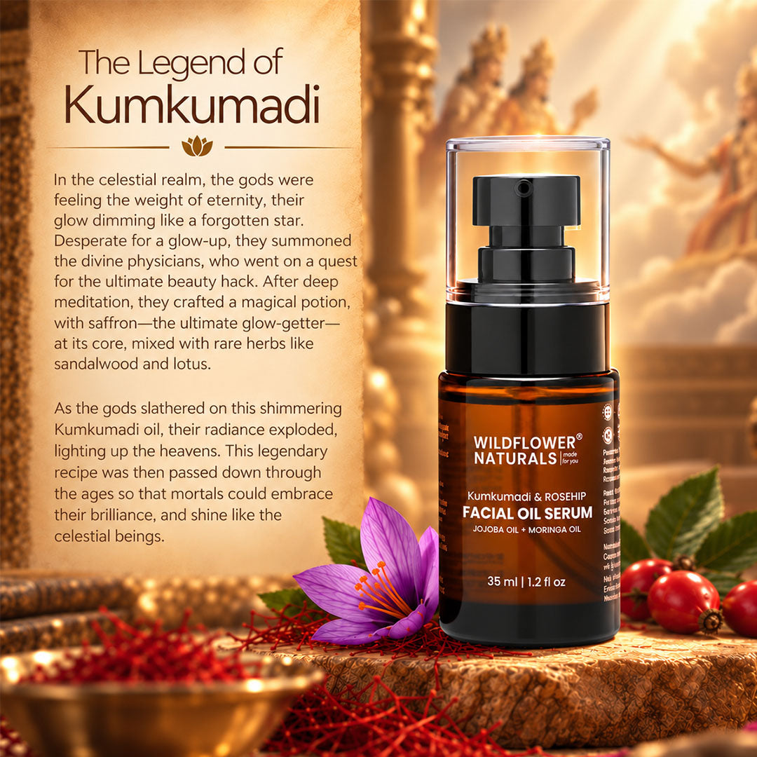 Kumkumadi &  Rosehip Facial Oil Serum with Jojoba oil + Moringa oil