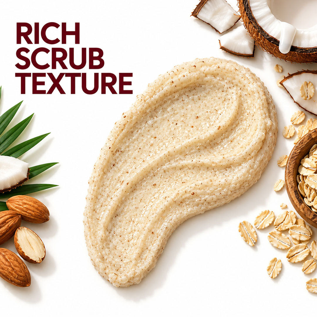 Coconut Milk and Oatmeal Body Scrub Normal to Dry Skin - Wildflower Naturals