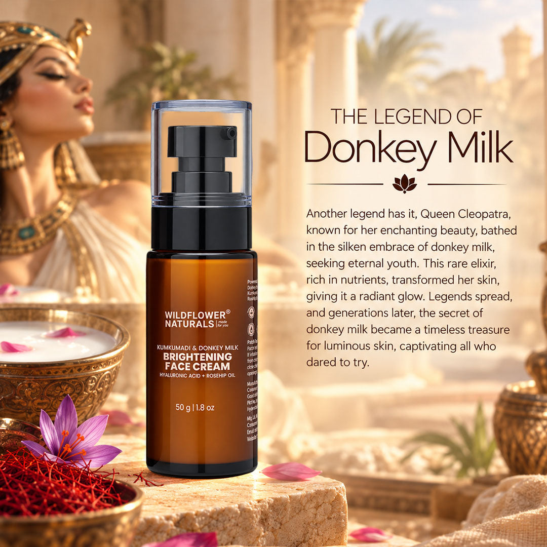 Kumkumadi & Donkey Milk Brightening Face Cream with Hyaluronic acid + Rosehip oil