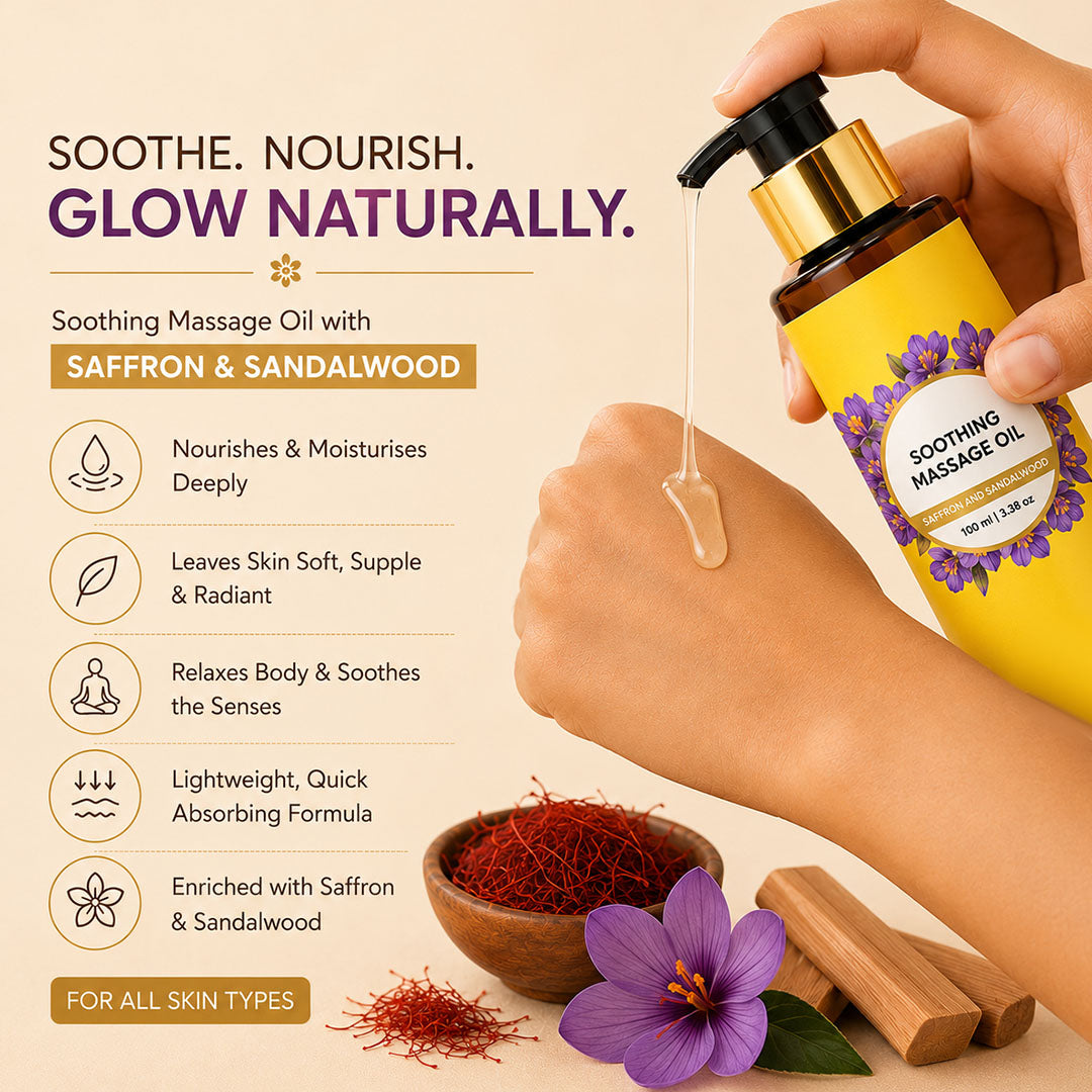 Soothing Massage Oil with Saffron and Sandalwood
