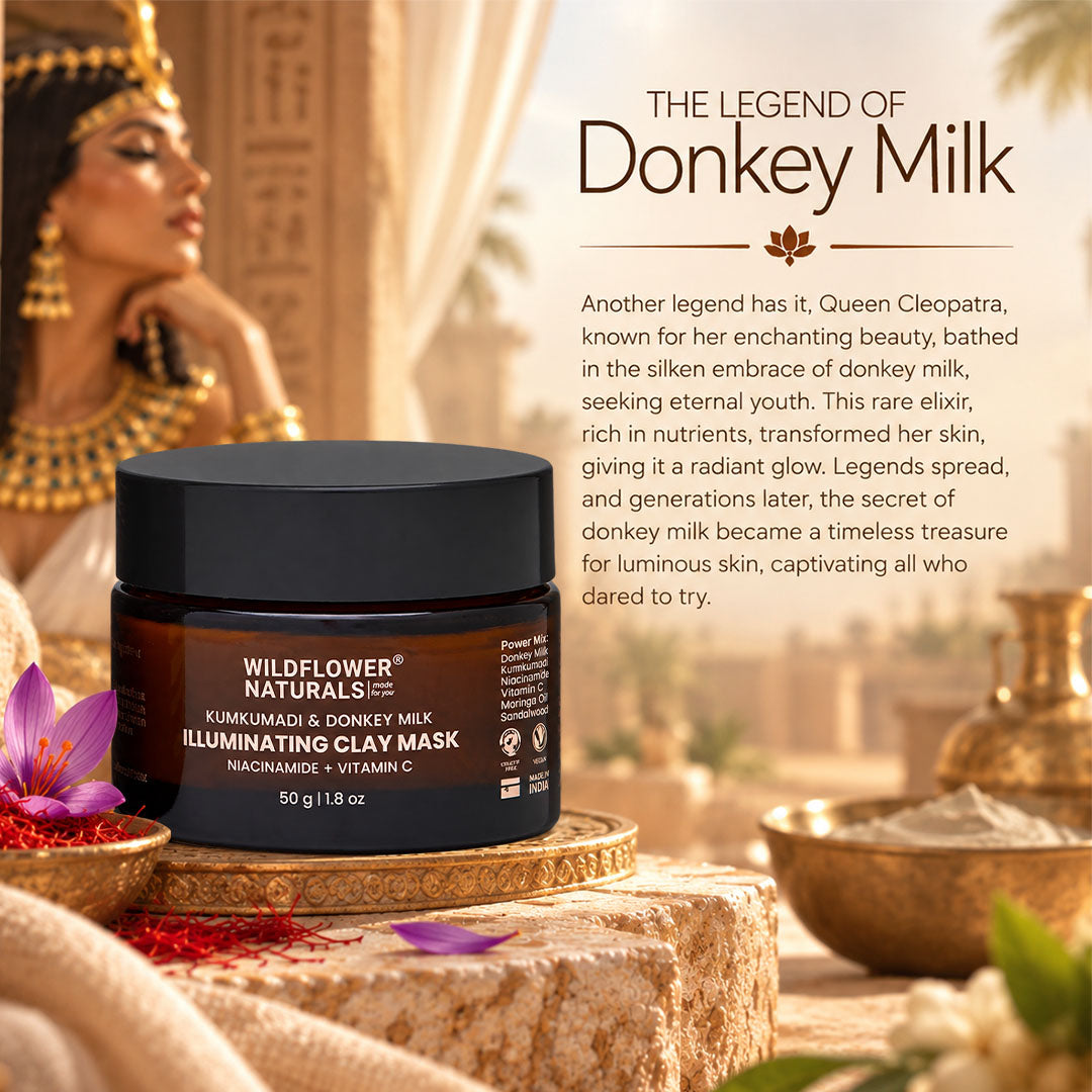 Kumkumadi & Donkey Illuminating Clay Mask with Niacinamide + Vitamin C