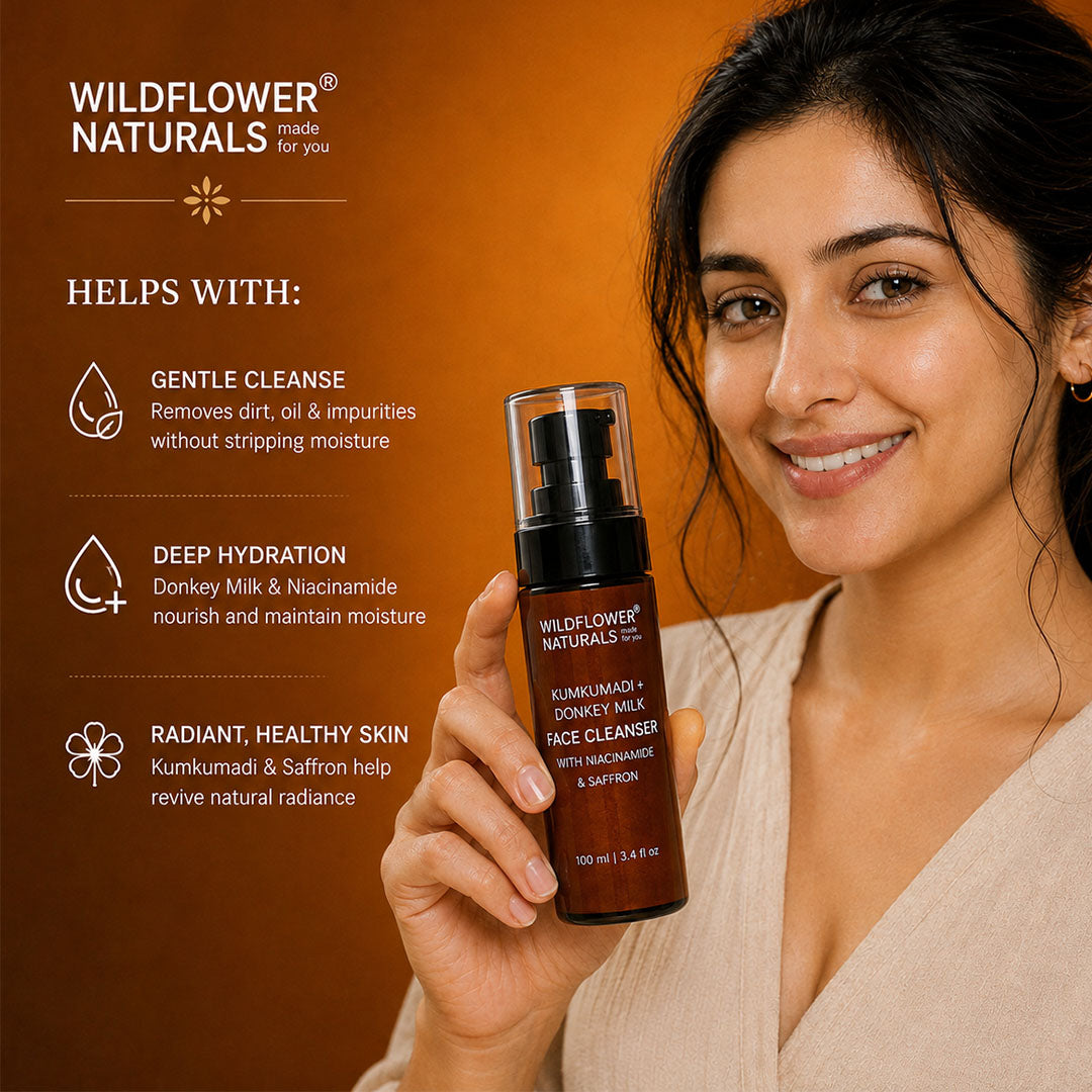 Kumkumadi + Donkey Milk Face Cleanser with Niacinamide & Saffron